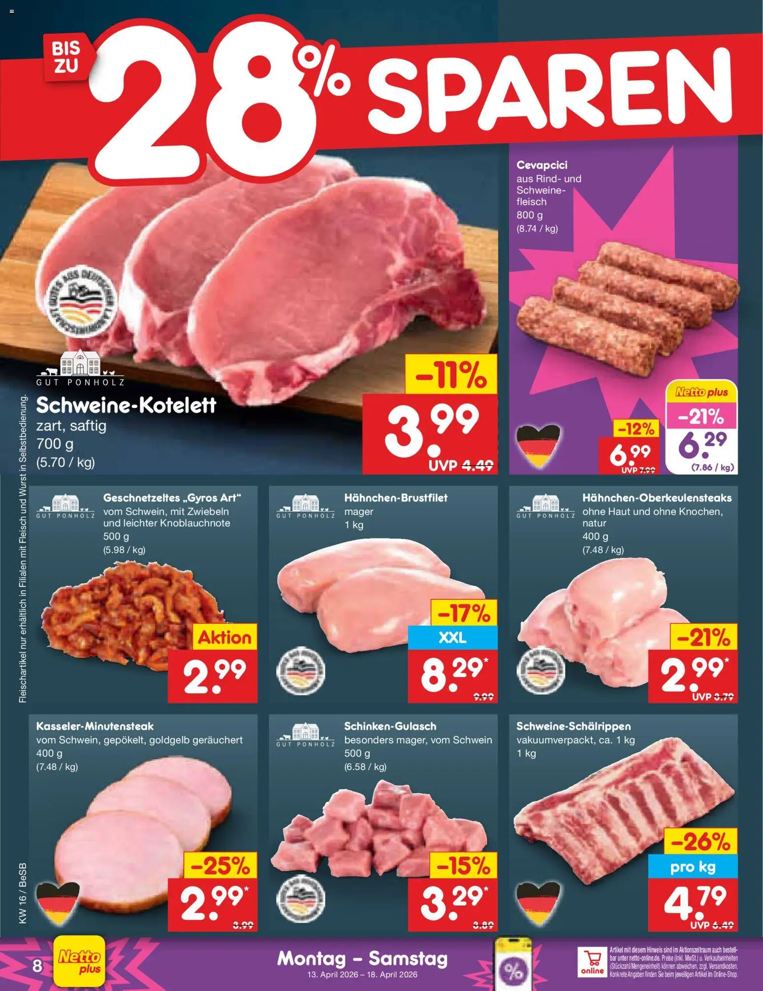 Netto Marken-Discount Prospekt 	 – gültig ab 13.04.2026 | Seite: 10 | Produkte: Cevapcici, Zwiebeln, Wurst, Fleisch