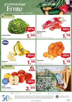Unimarkt Flugblatt ab 12.11.2025 gültig | Seite: 12 | Produkte: Äpfel, Bananen