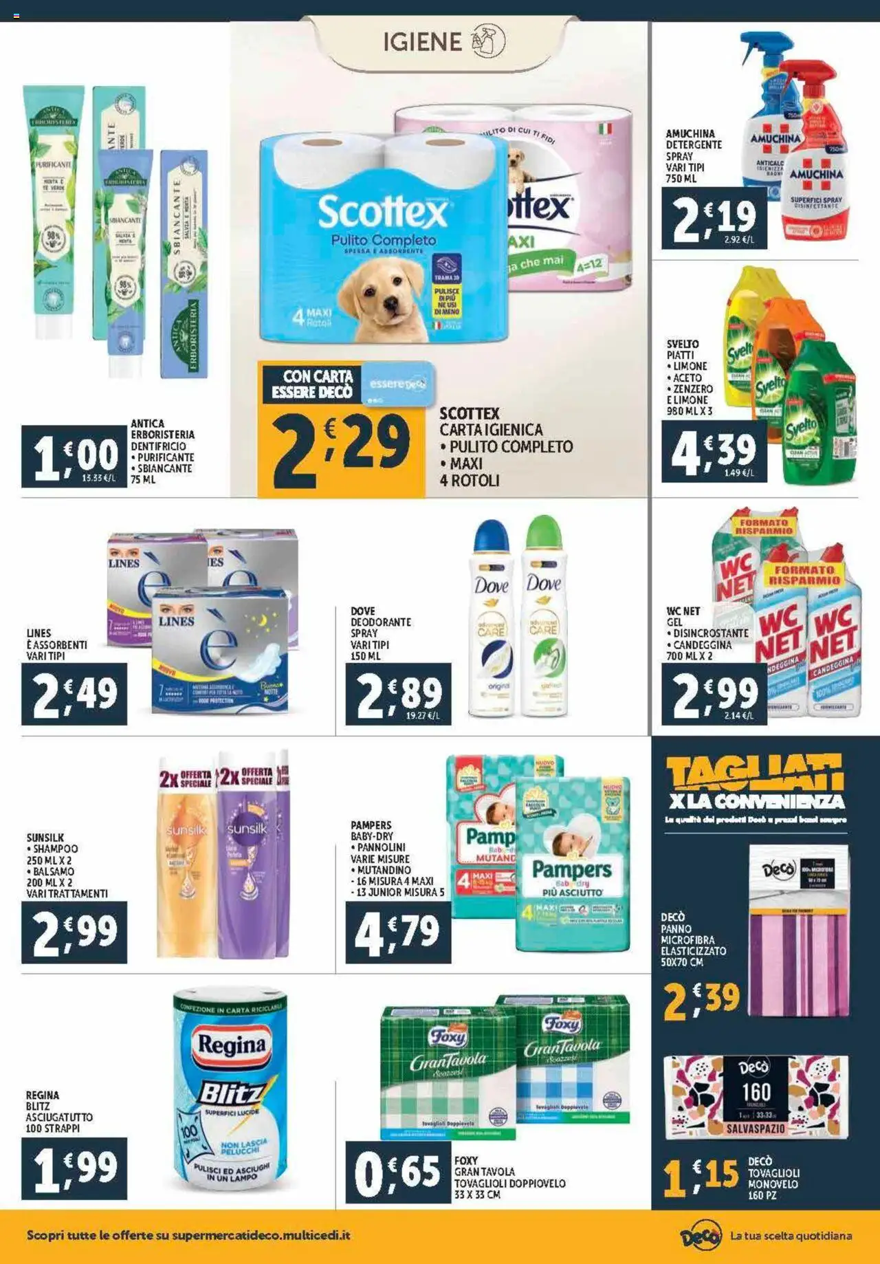 Volantino Decò del 21.08.2025 | Pagina: 18 | Prodotti: Carta igienica, Limone, Aceto, Asciugatutto