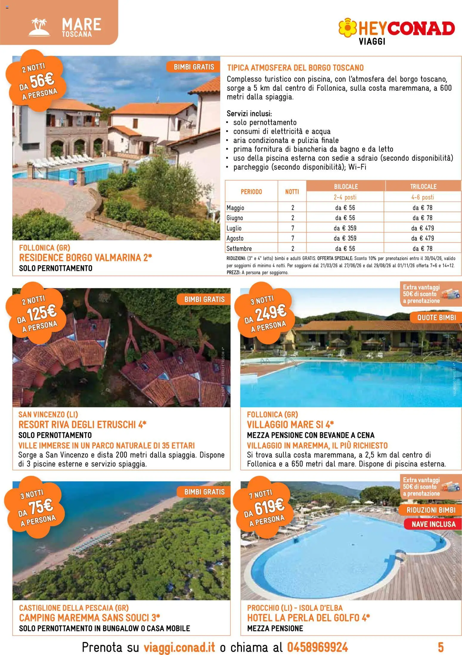 Volantino Conad del 01.04.2026 | Pagina: 5 | Prodotti: Mobile, Sdraio, Piscina, Aria condizionata