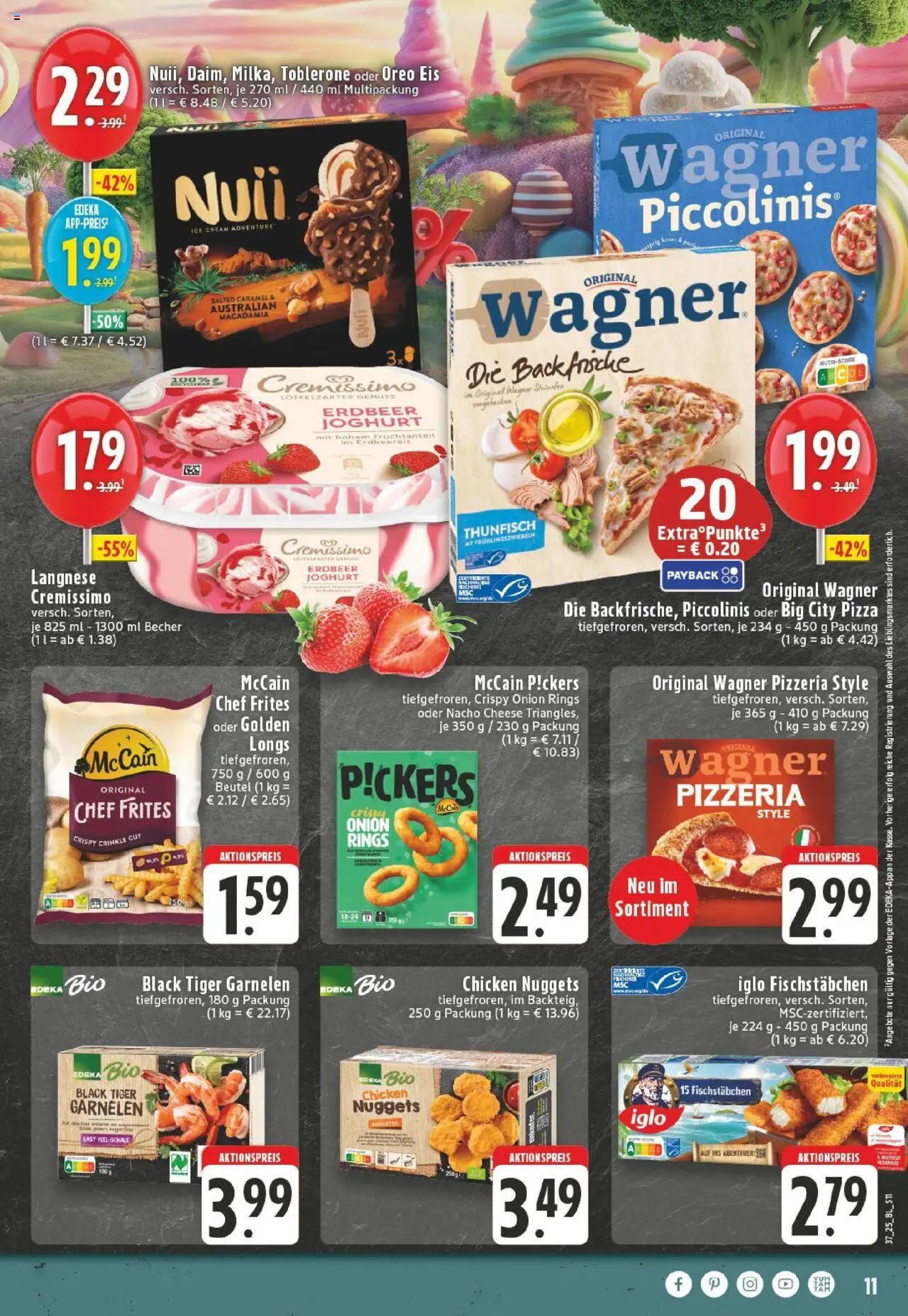 Edeka prospekt Leopoldshöhe-Asemissen	 – gültig ab 07.09.2025 | Seite: 11 | Produkte: Langnese cremissimo, Thunfisch, Fischstabchen, Eis