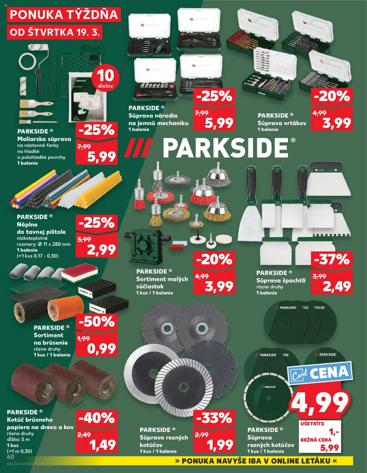 Kaufland SK akciós ujság - amely érvényes a következő dátumtól: 19.03.2026 | Oldal: 60 | Termékek: Parkside