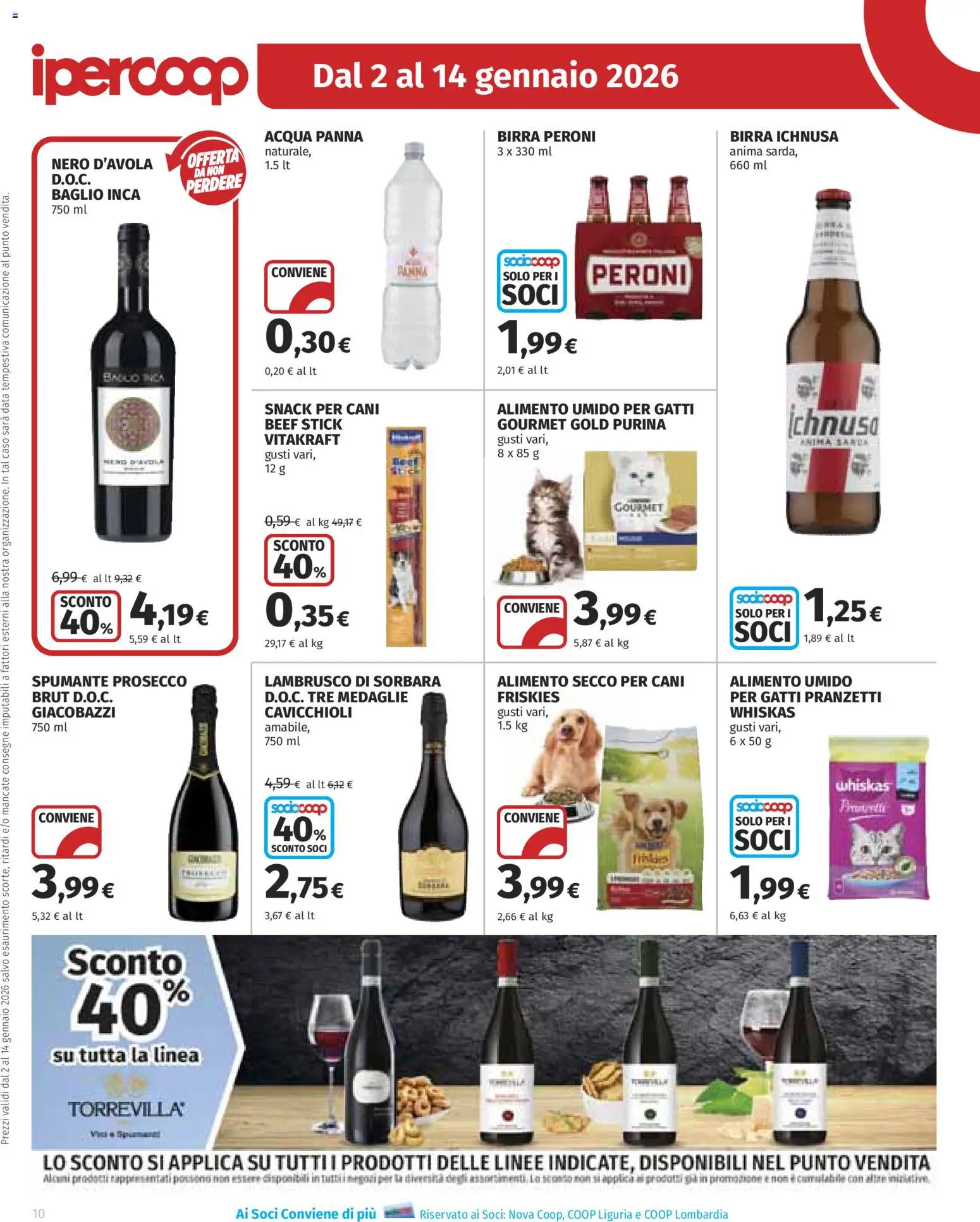 Volantino Ipercoop del 02.01.2026 | Pagina: 10 | Prodotti: Acqua Panna, Birra, Panna, Acqua
