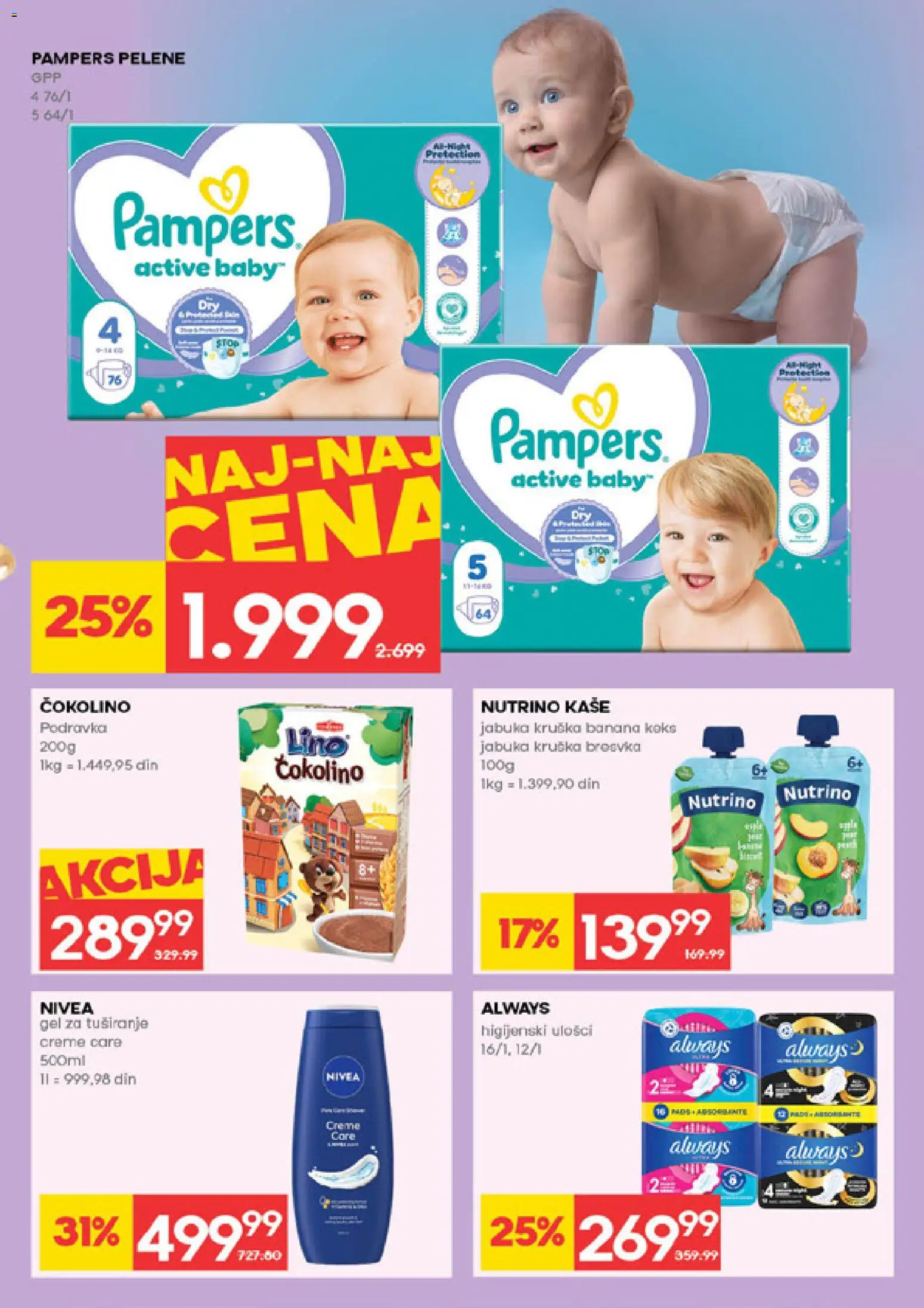 Roda katalog - važi od 19.02.2026 | Strana: 27 | Proizvode: Pampers, Nivea, Gel za tuširanje, Pelene