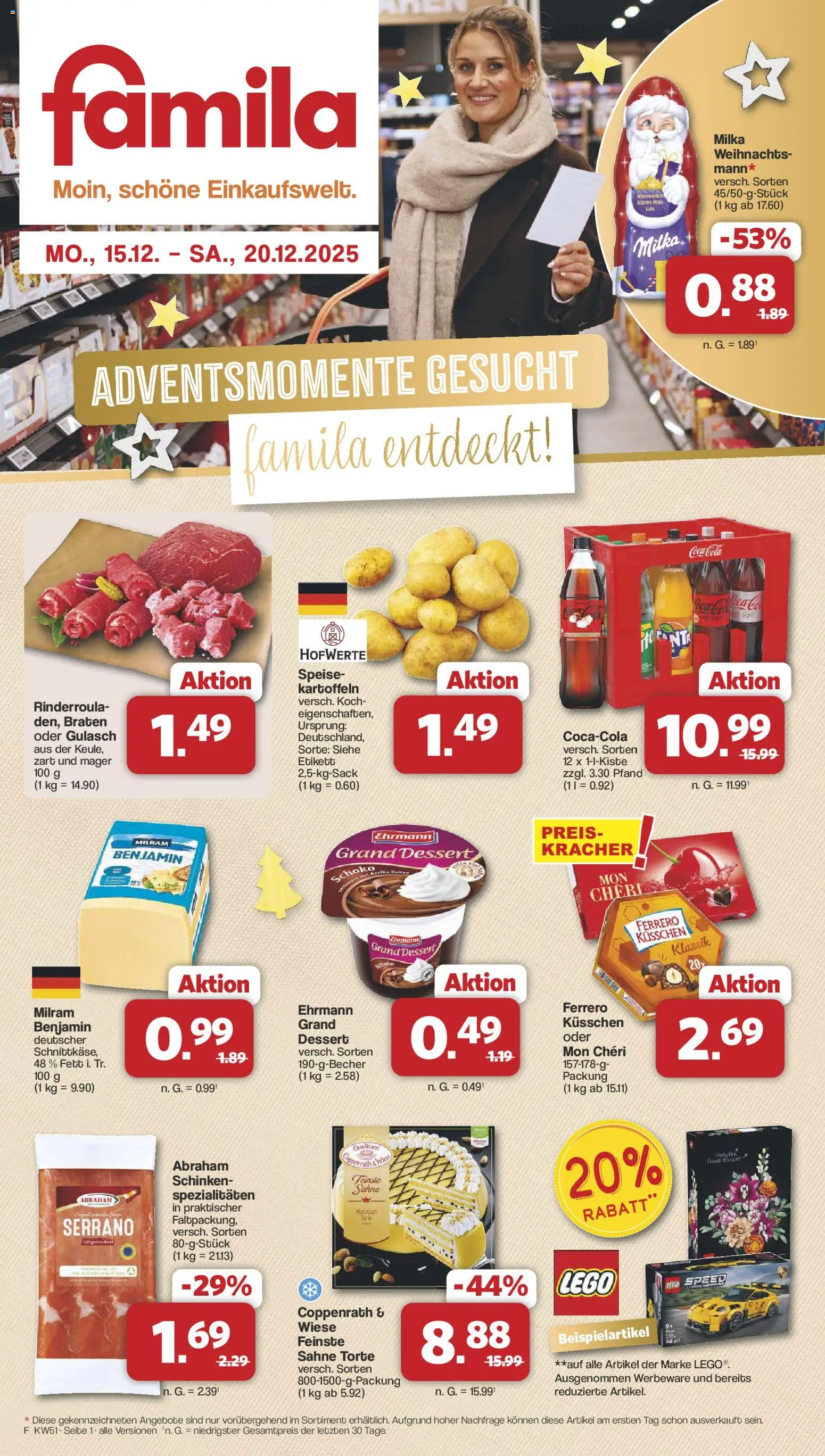 Famila Nordwest - Markt - Angebote – gültig ab 14.12.2025 | Seite: 1 | Produkte: Coca cola, Cola, Kartoffeln, Schinken