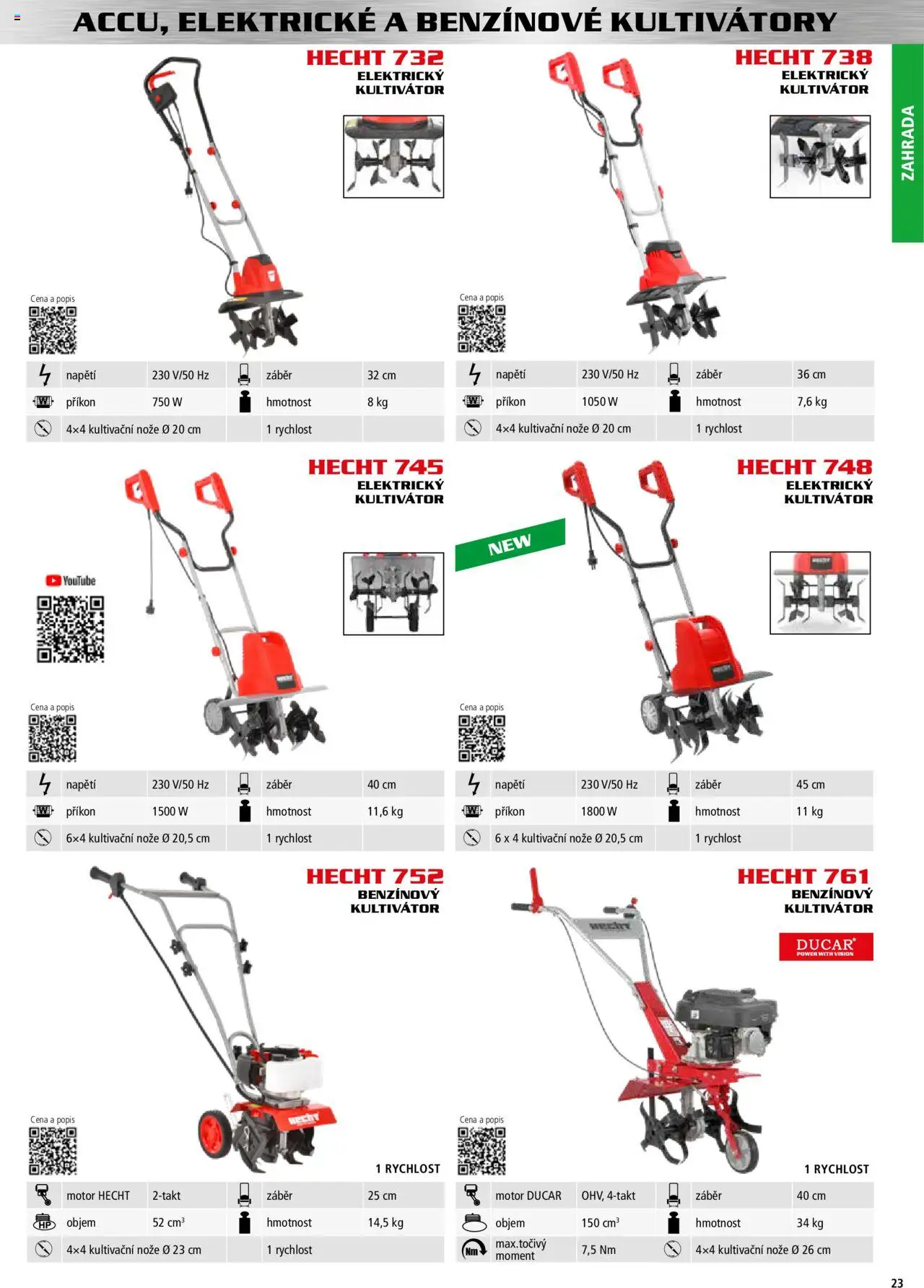 Hecht katalog - Podzim - zima 2025 od 01.09.2025 | Strana: 23 | Produkty: Elektrický kultivátor, Kultivátor, Hecht, Nože