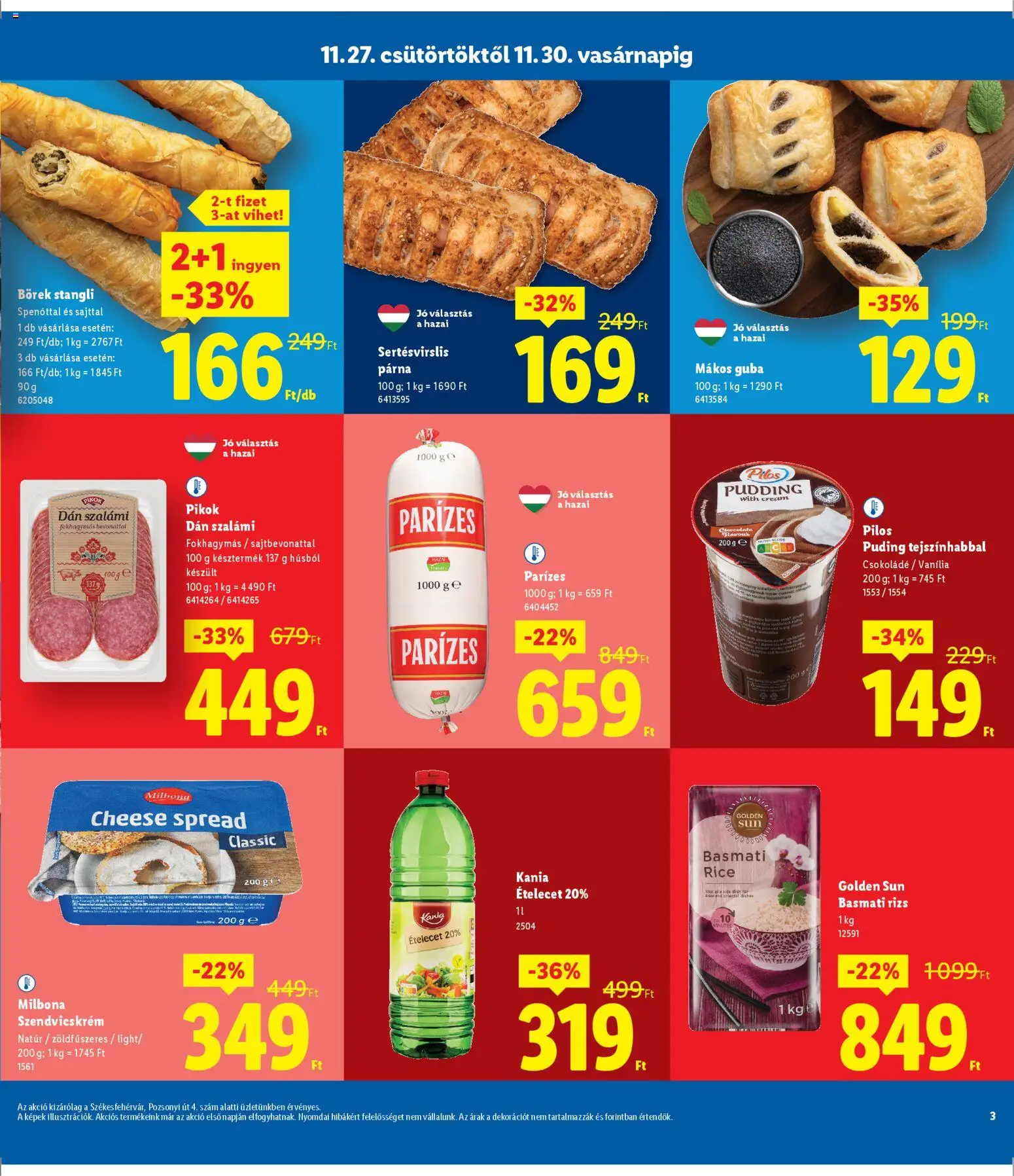Lidl akciós ujság - amely érvényes a következő dátumtól: 27.11.2025 | Oldal: 3 | Termékek: Puding, Stangli, Párna, Szalámi