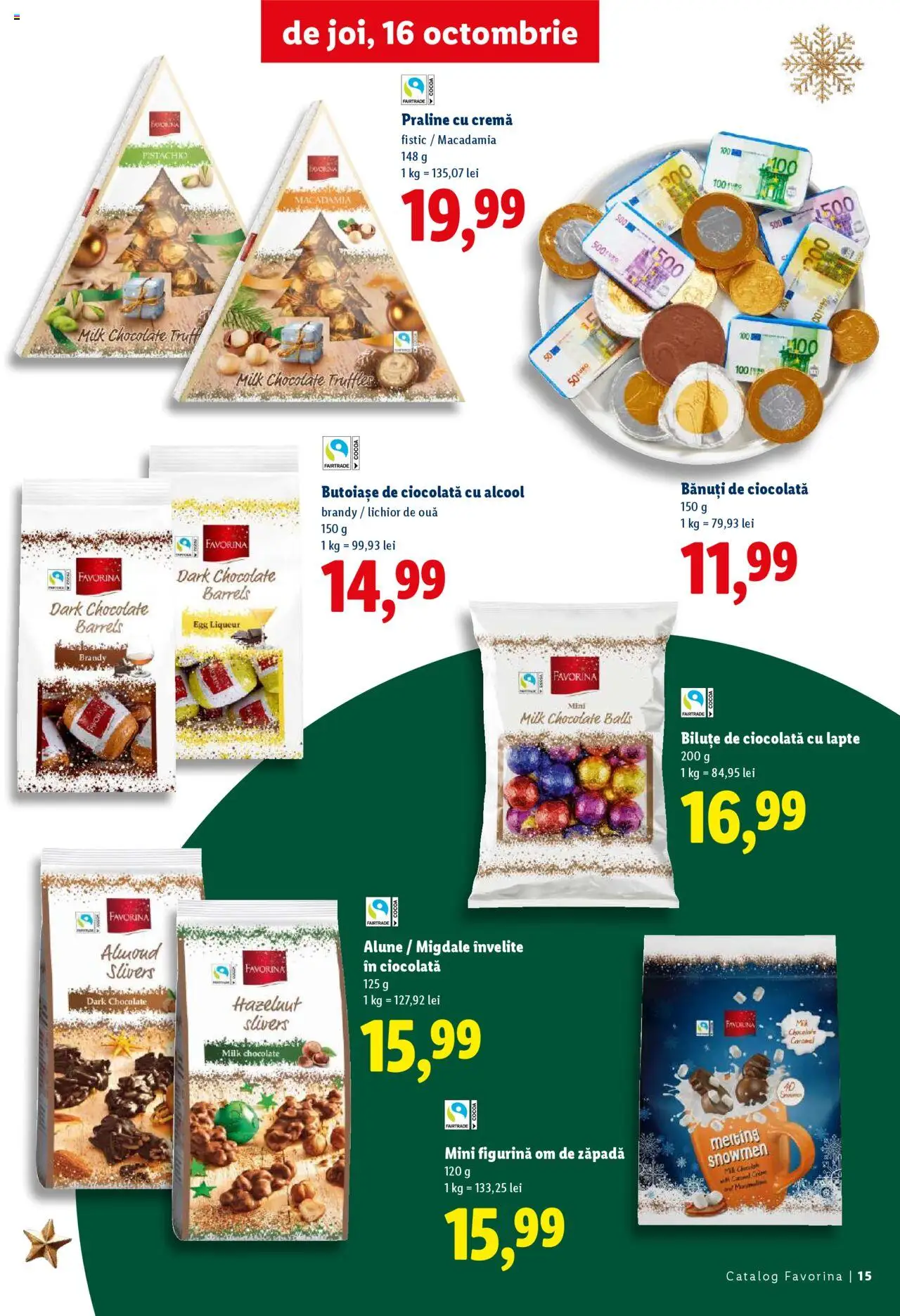 Noul catalog Lidl – valabil de la 16.10.2025 | Pagină: 15 | Produse: Migdale, Alune, Praline, Ciocolată