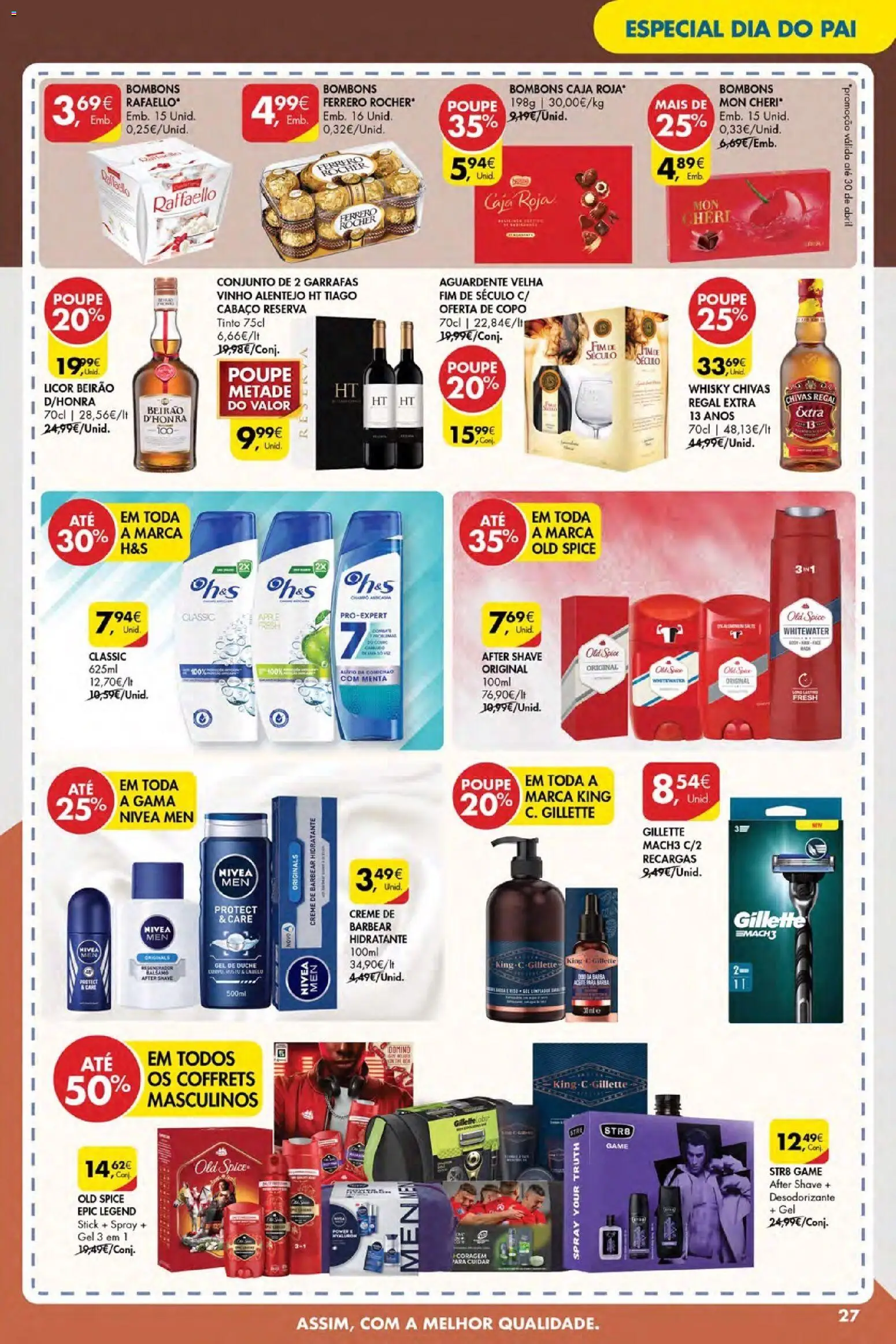 Pingo Doce Poupe Esta Semana Açores │ válido de 12.03.2026 | Página: 27 | Produtos: Whisky, Ferrero rocher, Desodorizante, Vinho