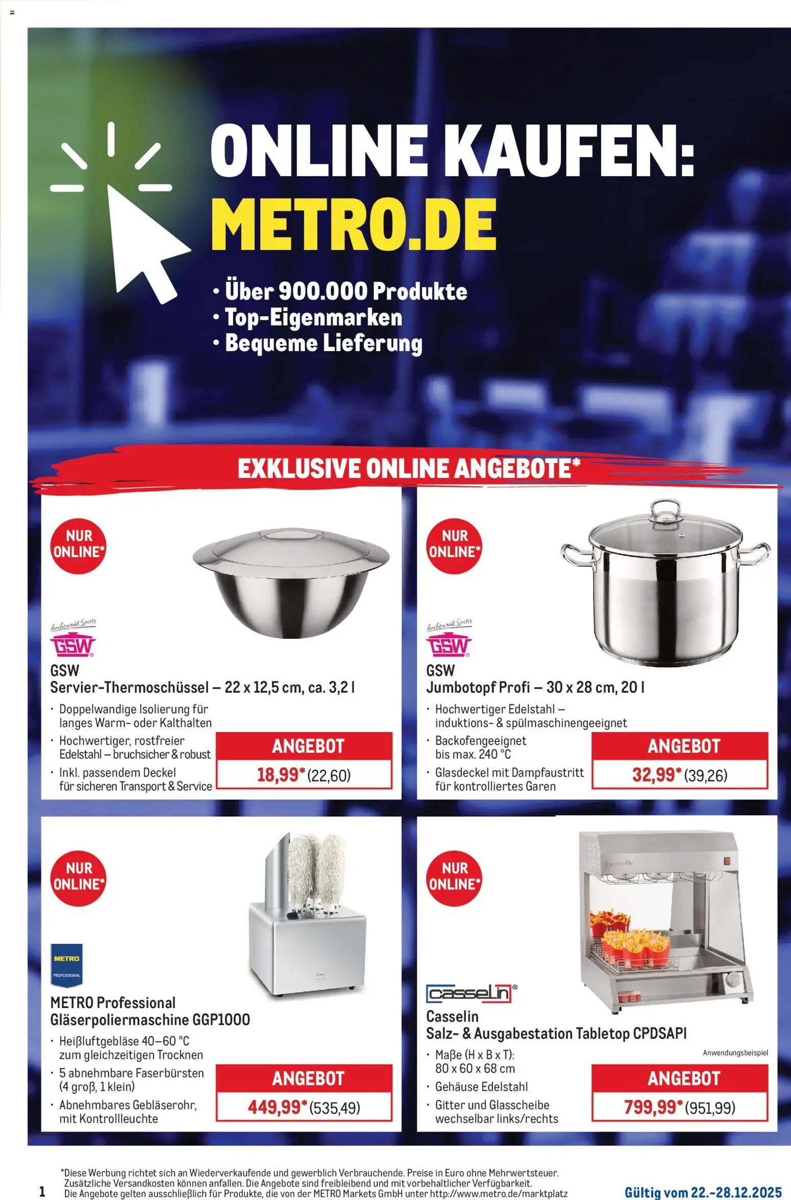 Metro Online: Wochen-Angebote – gültig ab 22.12.2025 | Seite: 1 | Produkte: Salz