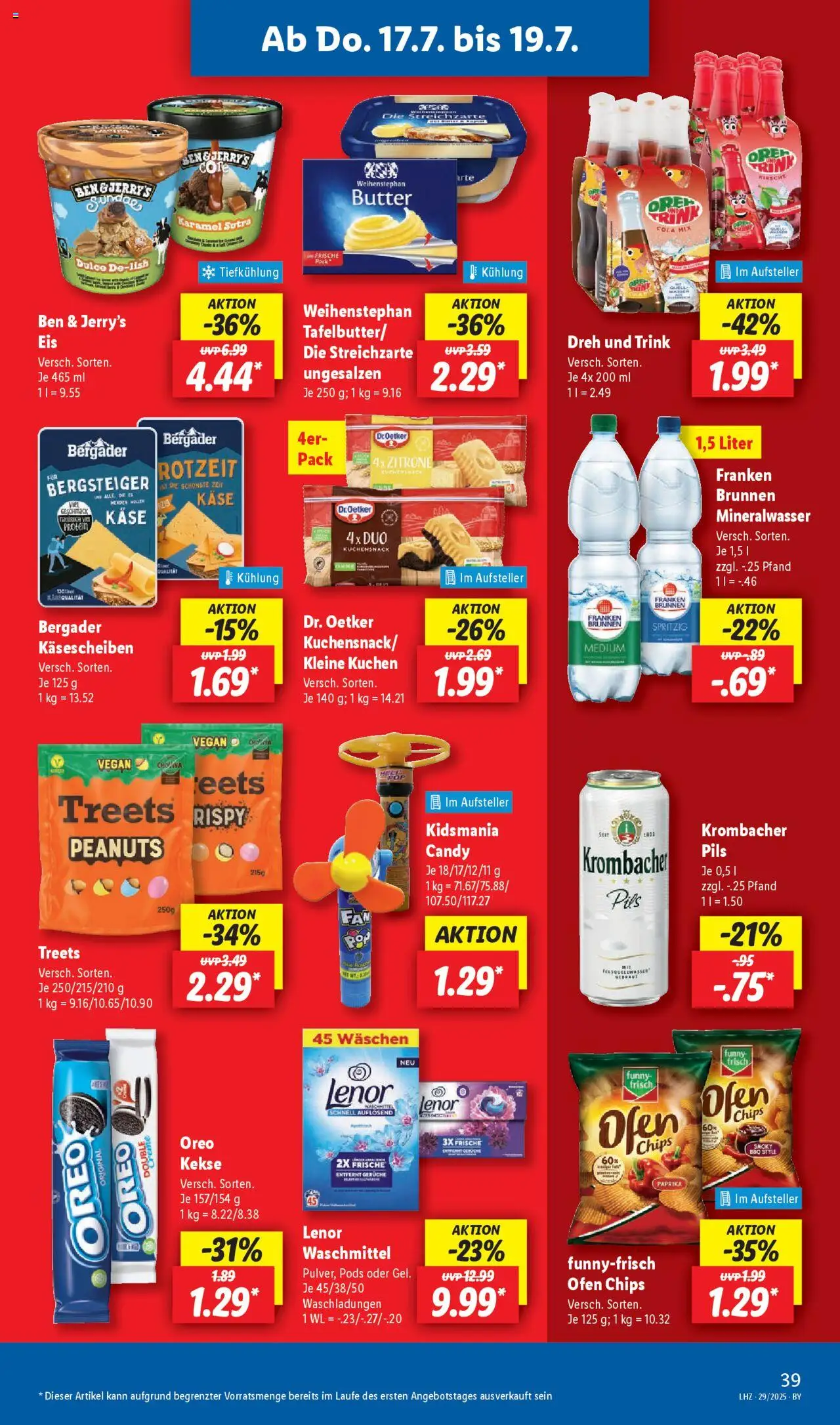 Lidl Prospekt München - gültig ab dem 14.07.2025 | Seite: 57 | Produkte: Funny frisch, Ben & Jerry's, Paprika, Kekse