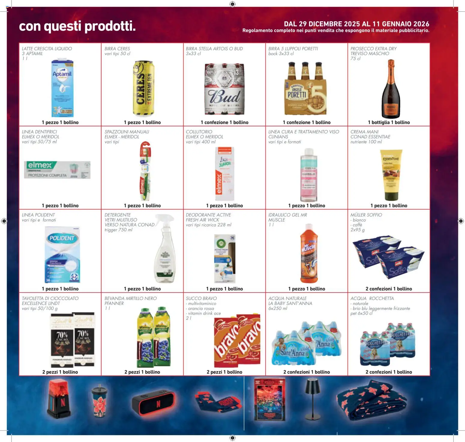 Volantino Conad del 27.12.2025 | Pagina: 45 | Prodotti: Caffè, Birra, Prosecco, Bottiglia