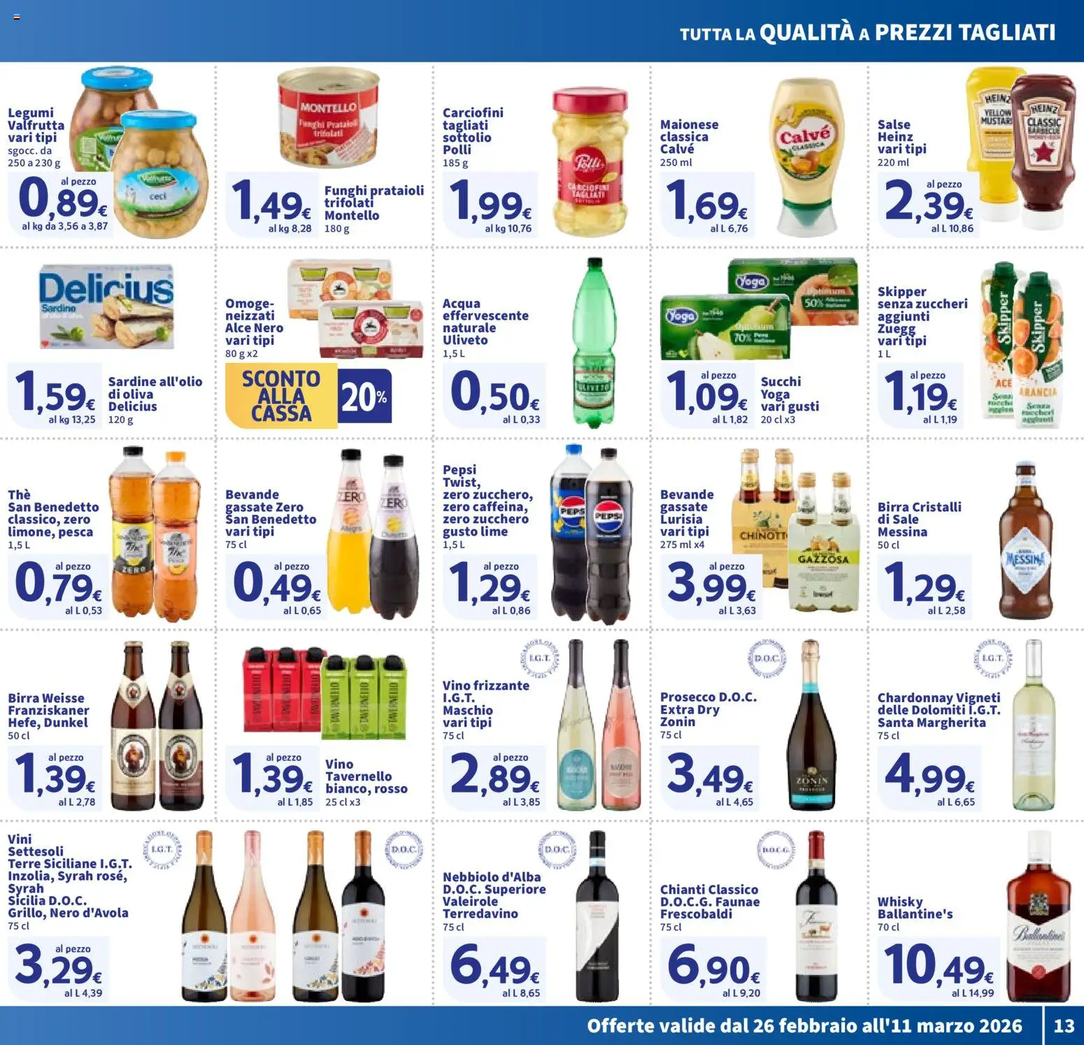 Volantino SIGMA del 26.02.2026 | Pagina: 13 | Prodotti: Birra, Ceci, Maionese, Vino