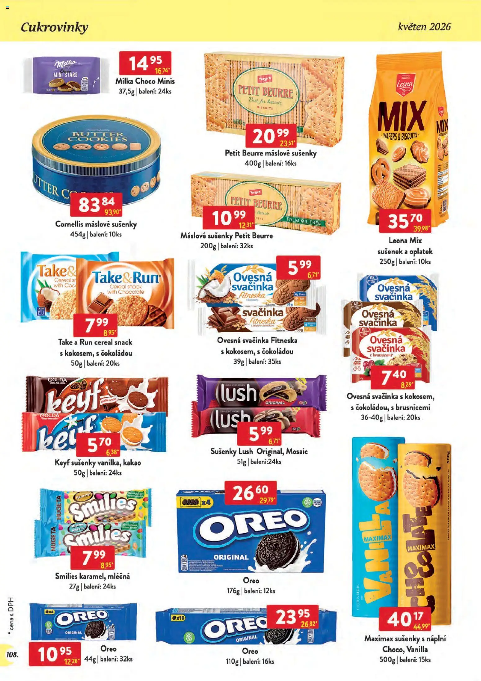 Astur & Qanto leták - Velkoobchod 05/2026 od 01.05.2026 | Strana: 108 | Produkty: Milka, Nugeta, Oreo, Sušenky