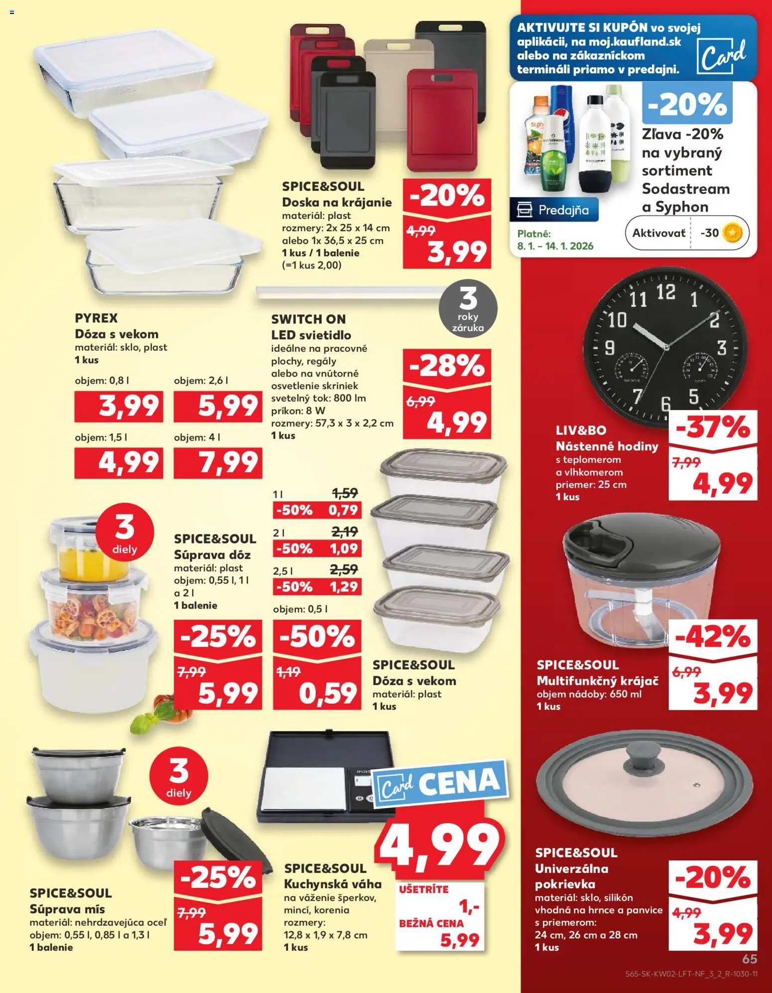 Nové Kaufland akcie – leták je platný od 08.01.2026 | Strana: 65 | Produkty: Osvetlenie, Nástenne hodiny, Hodiny, Svietidlo