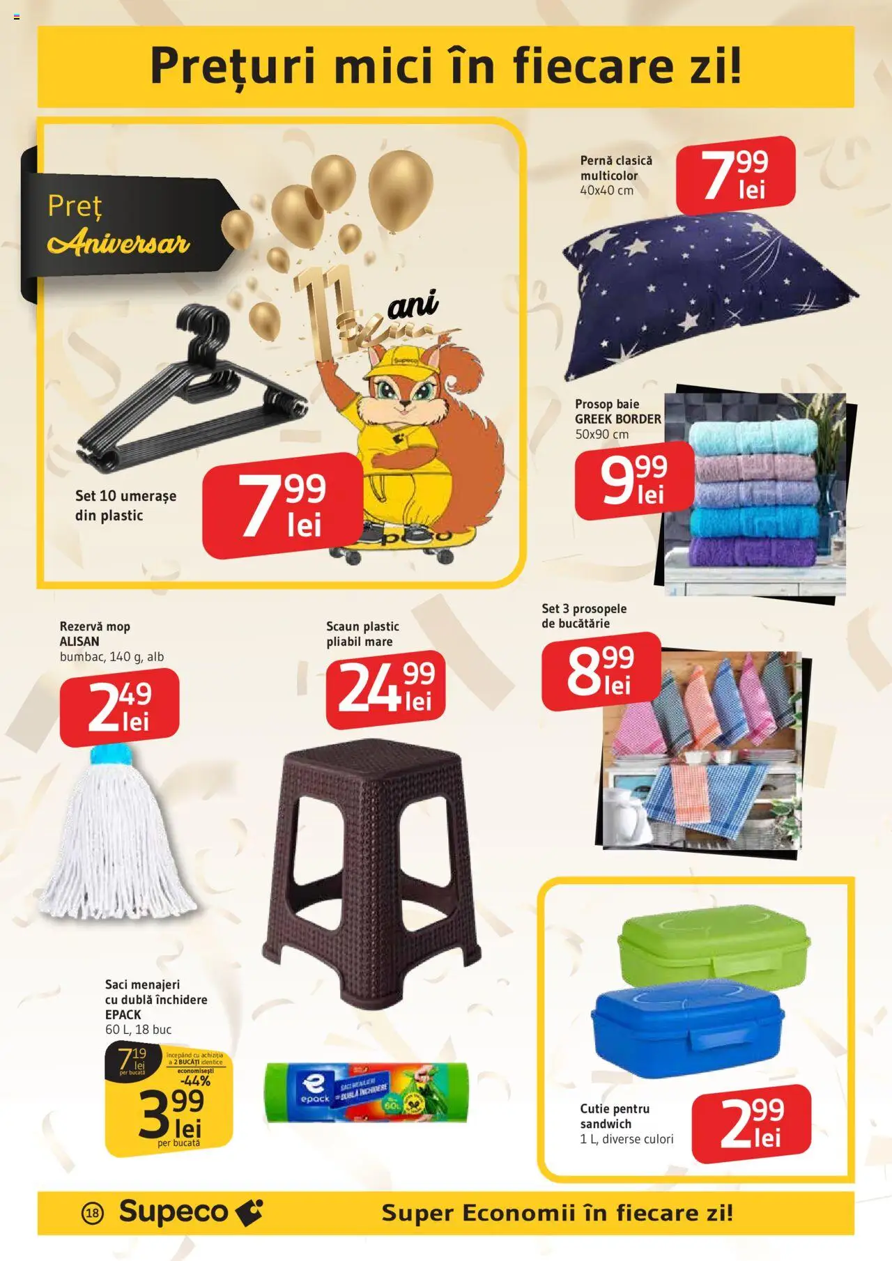 Noul catalog Supeco – valabil de la 04.09.2025 | Pagină: 18 | Produse: Mop, Saci menajeri, Bucătărie, Cutie
