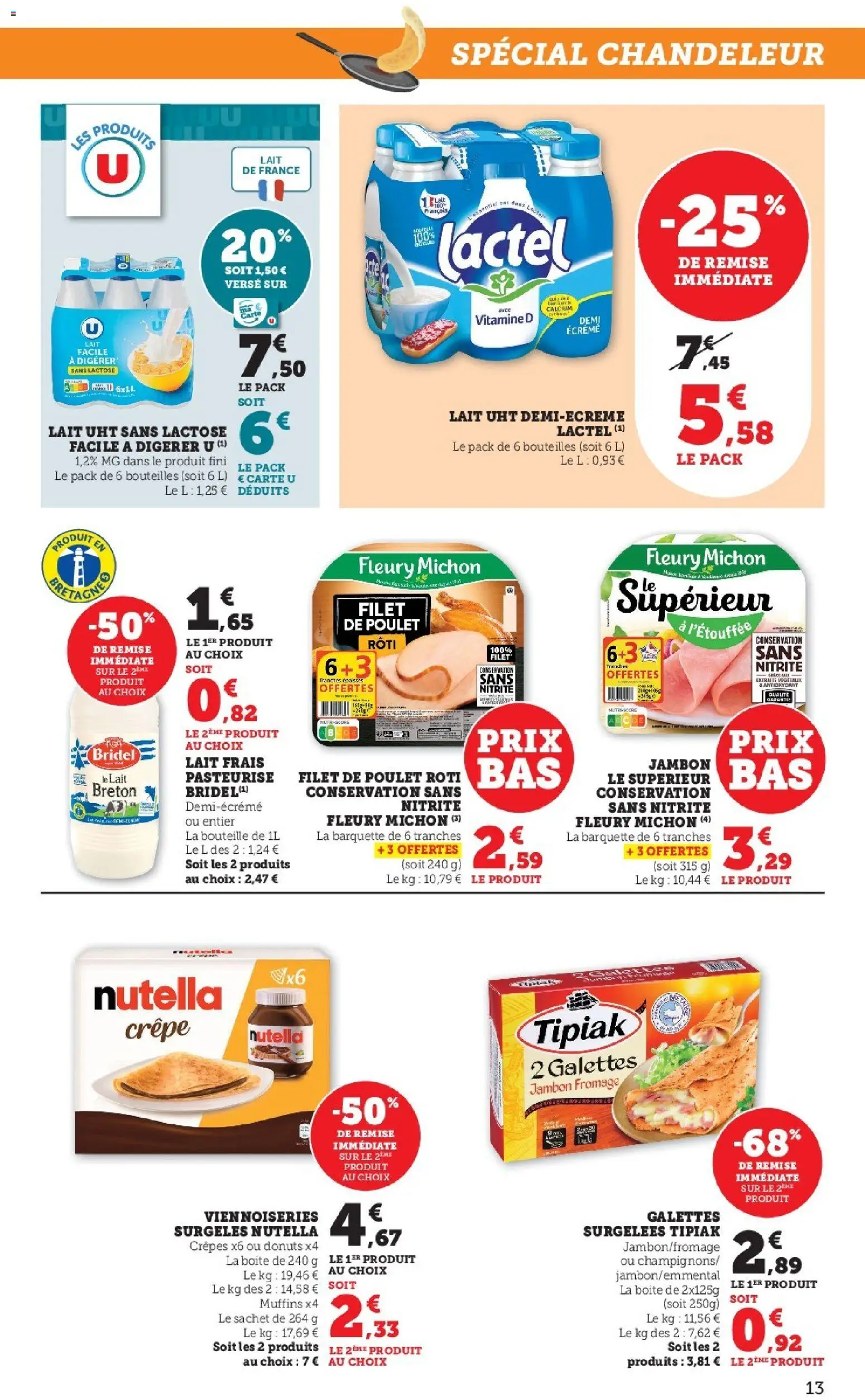 {H1} | Page: 13 | Produits: Viennoiseries, Lait, Fromage, Jambon