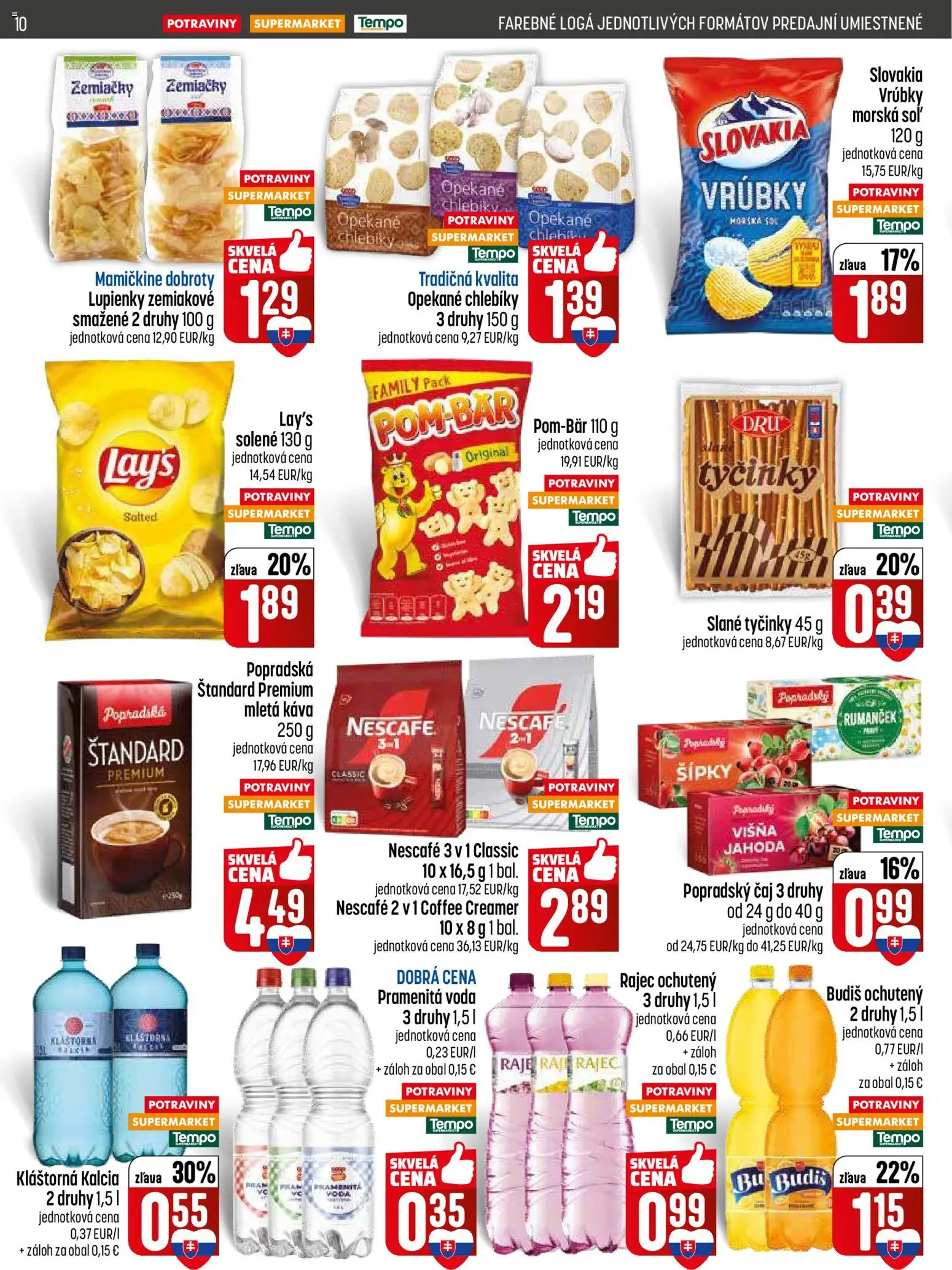 Nové COOP Jednota akcie – leták je platný od 30.04.2026 | Strana: 10 | Produkty: Káva, Rajec, Budiš, Voda