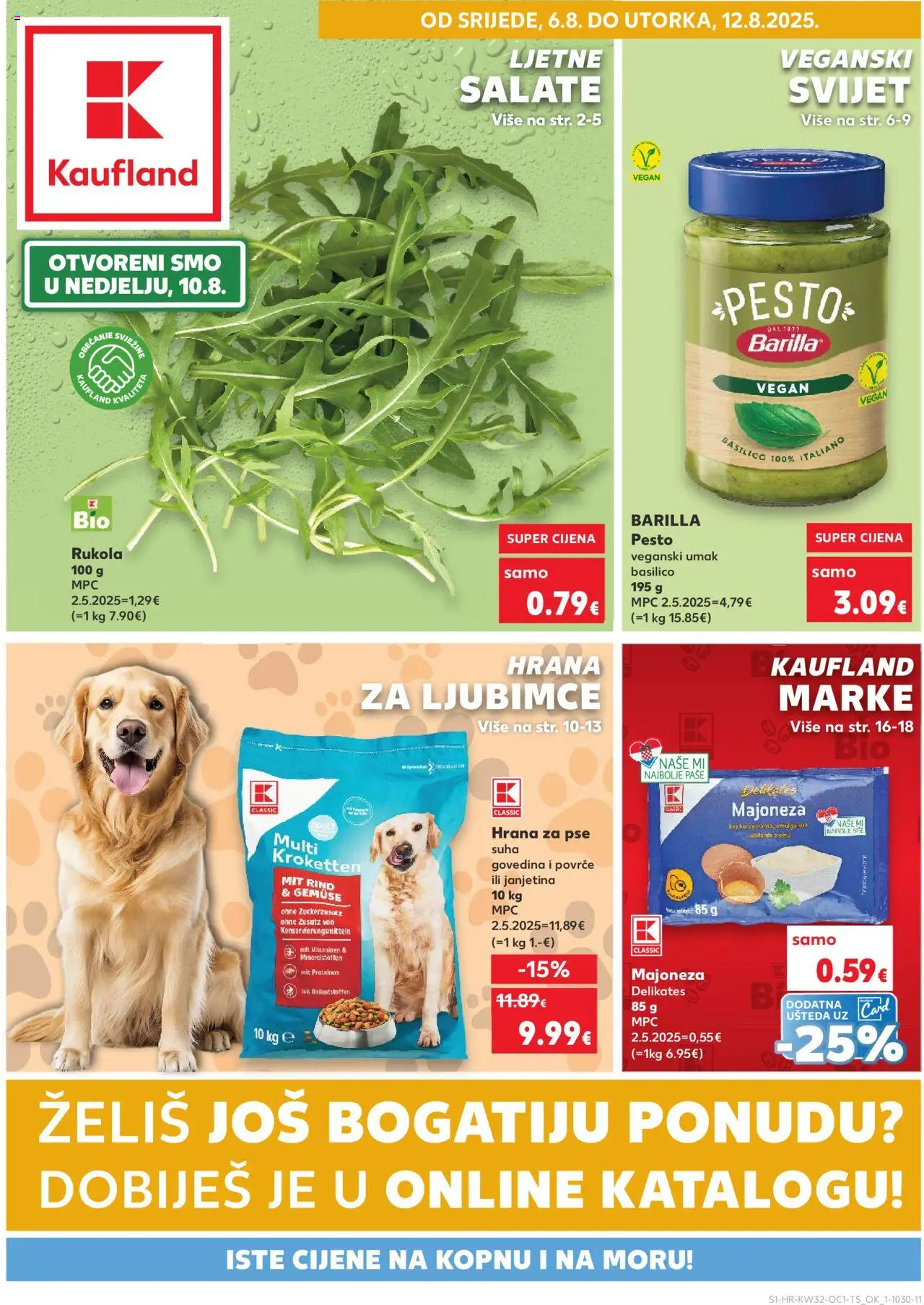 Kaufland katalog | vrijedi od 06.08.2025 | Stranica: 1 | Proizvodi: Janjetina, Povrće, Majoneza, Barilla