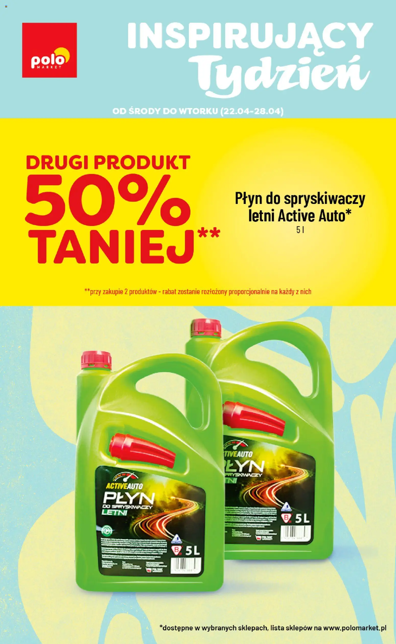 POLOmarket gazetka - Inspirujący Tydzień od 22.04.2026 | Strona: 1 | Produkty: Płyn do spryskiwaczy letni, Płyn do spryskiwaczy