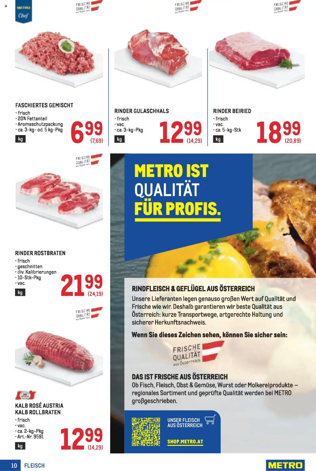 Metro Angebote Profi gültig ab 21.08.2025 | Seite: 10 | Produkte: Obst, Wurst, Rindfleisch