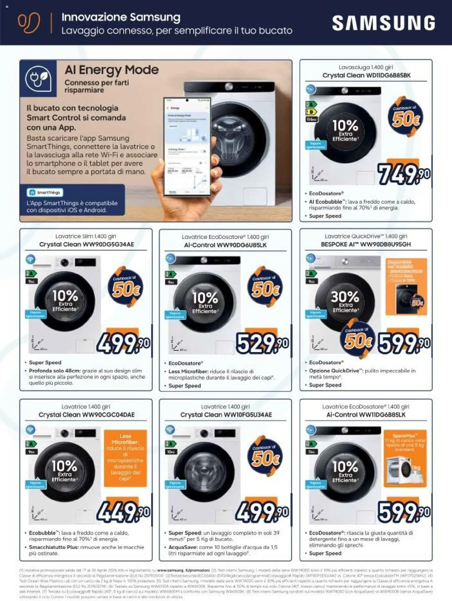 Volantino Unieuro del 17.04.2026 | Pagina: 25 | Prodotti: Detergente, Acqua, Lavatrice, Smartphone