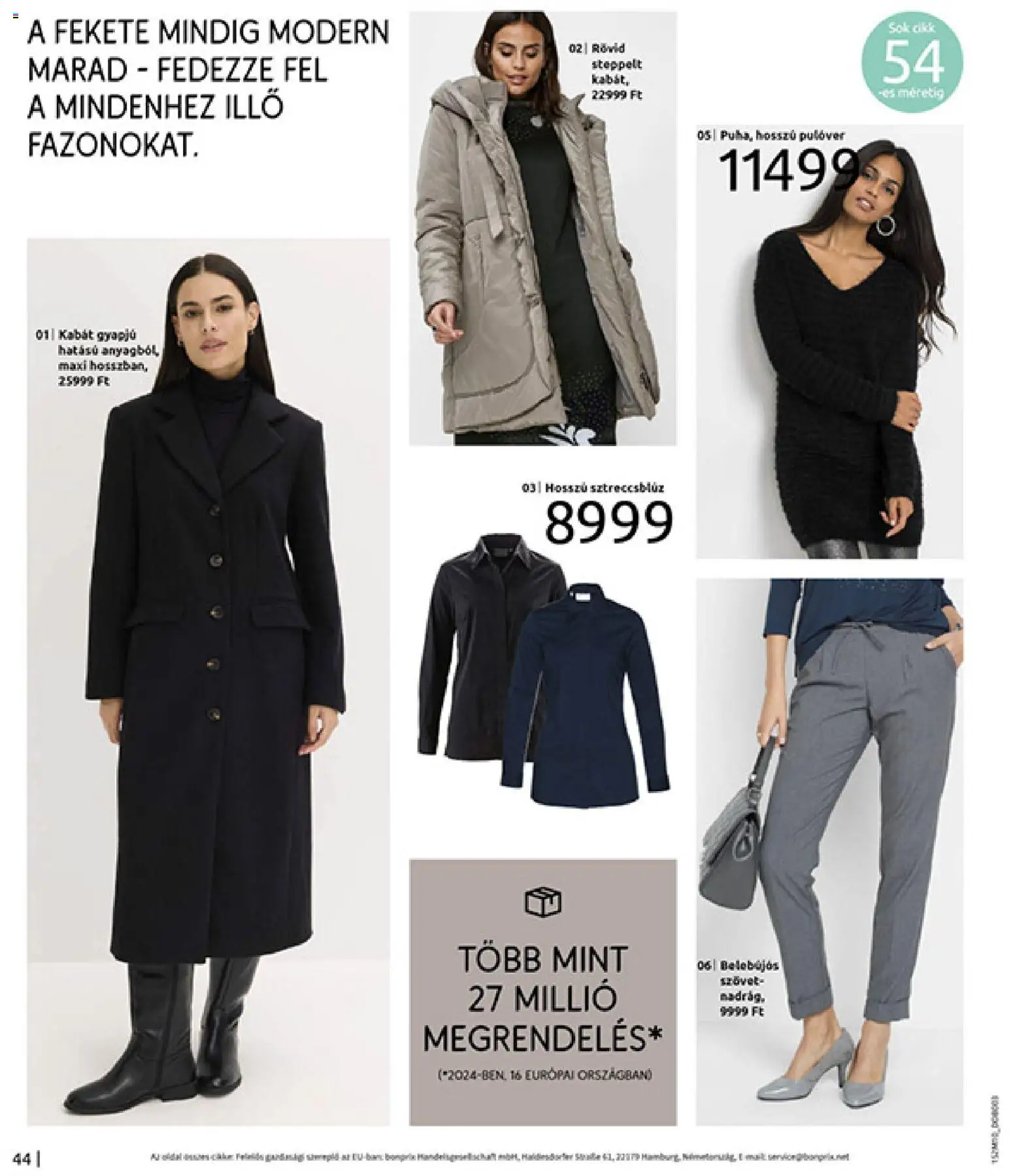 Bonprix akciós ujság - amely érvényes a következő dátumtól: 24.11.2025 | Oldal: 46 | Termékek: Kabát