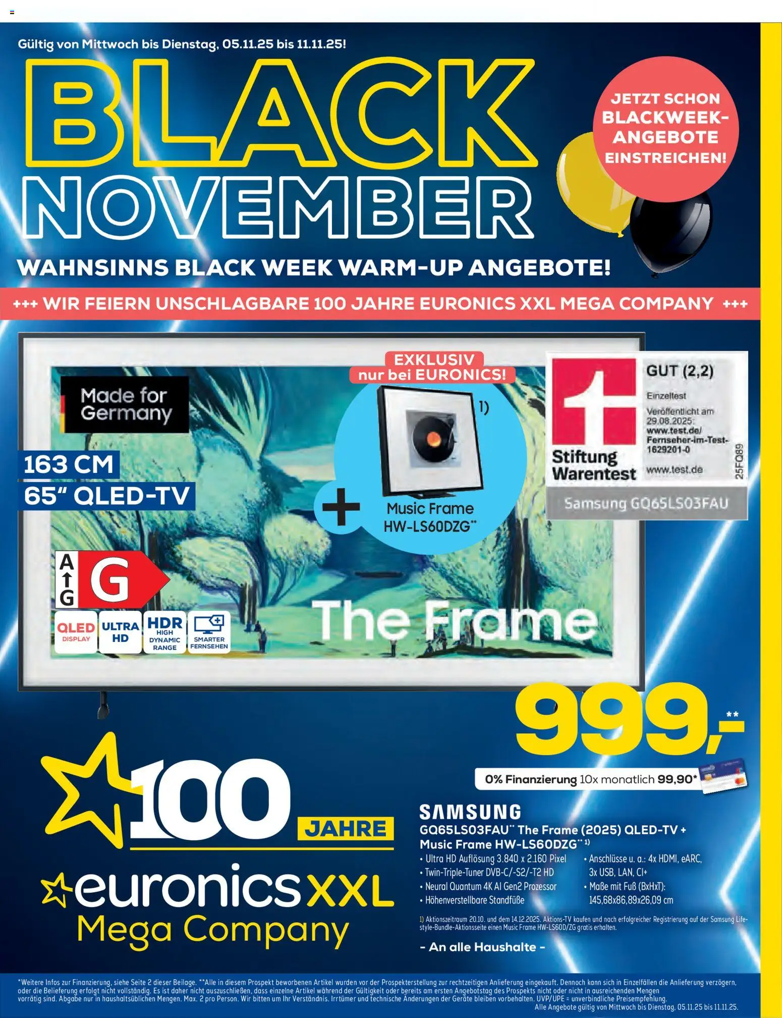 Euronics - Black Friday – gültig ab 05.11.2025 | Seite: 1 | Produkte: Fernsehen, Samsung