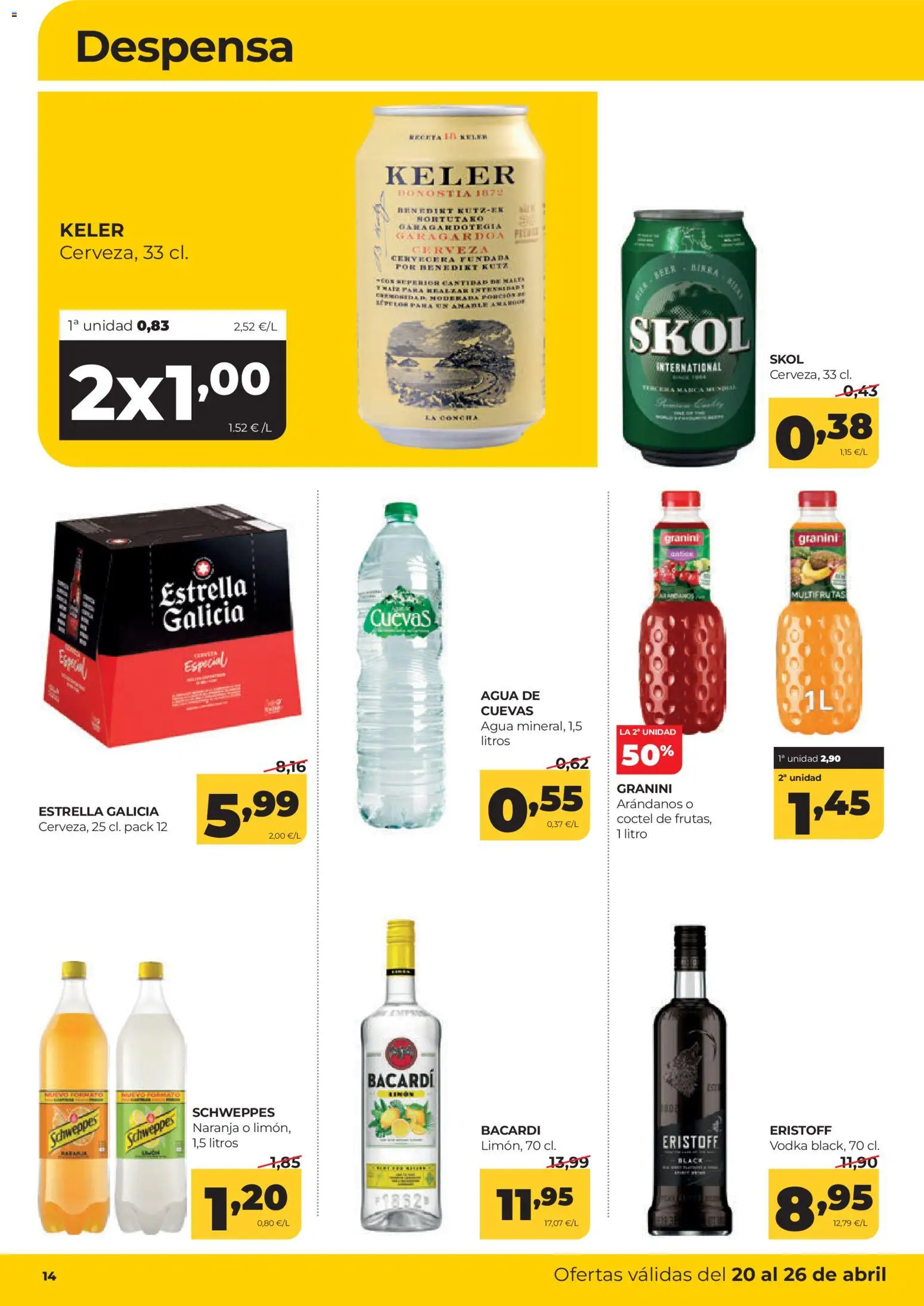 Alimerka folleto Castilla y León │ válido desde el 20.04.2026 | Página: 14 | Productos: Cerveza, Vodka