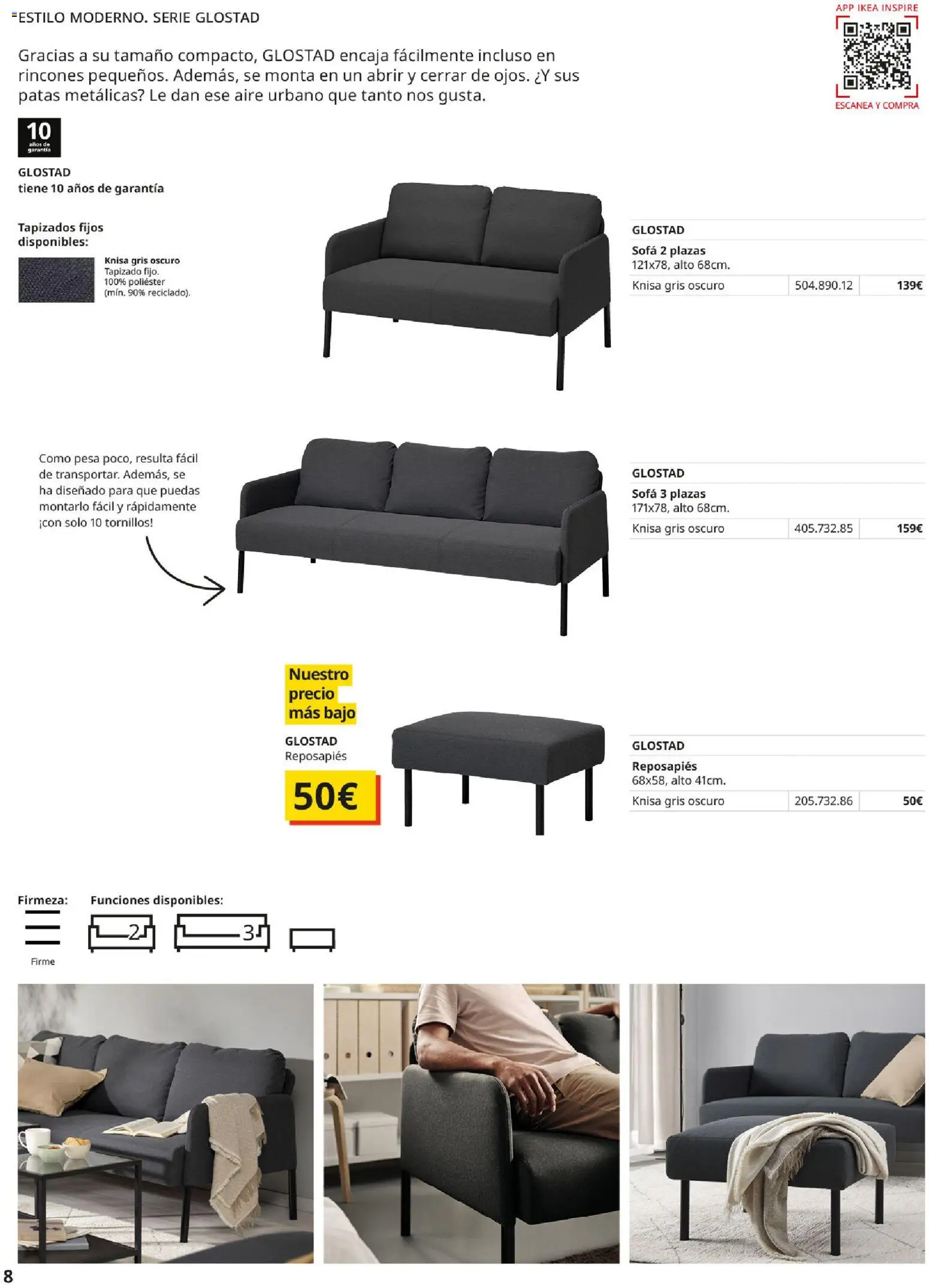 Catálogo IKEA Sofás │ válido desde el 02.12.2025 | Página: 8 | Productos: Reposapiés, Sofá