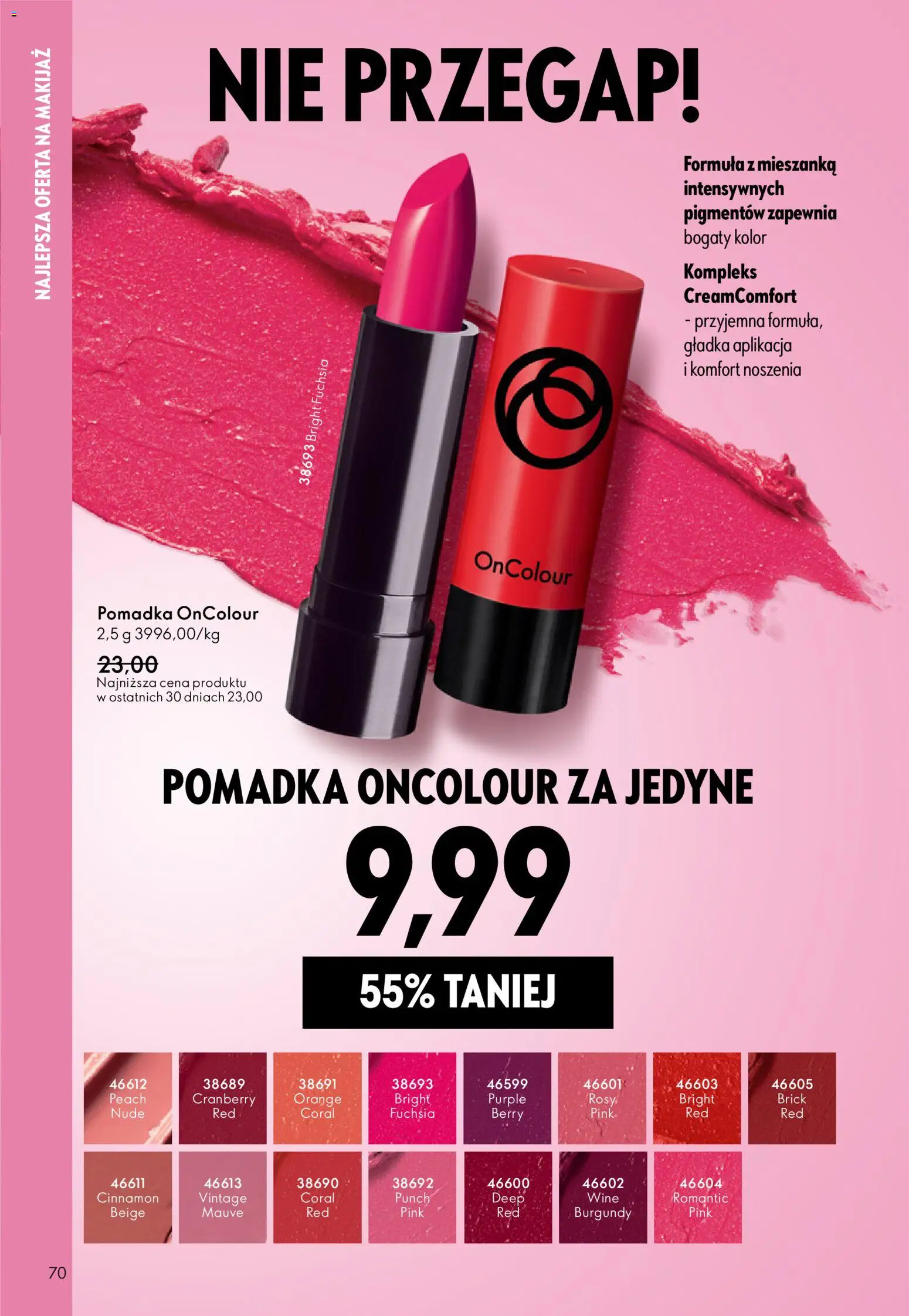 Oriflame Katalog 3 2026 od 11.02.2026 | Strona: 70 | Produkty: Pomadka, Makijaż