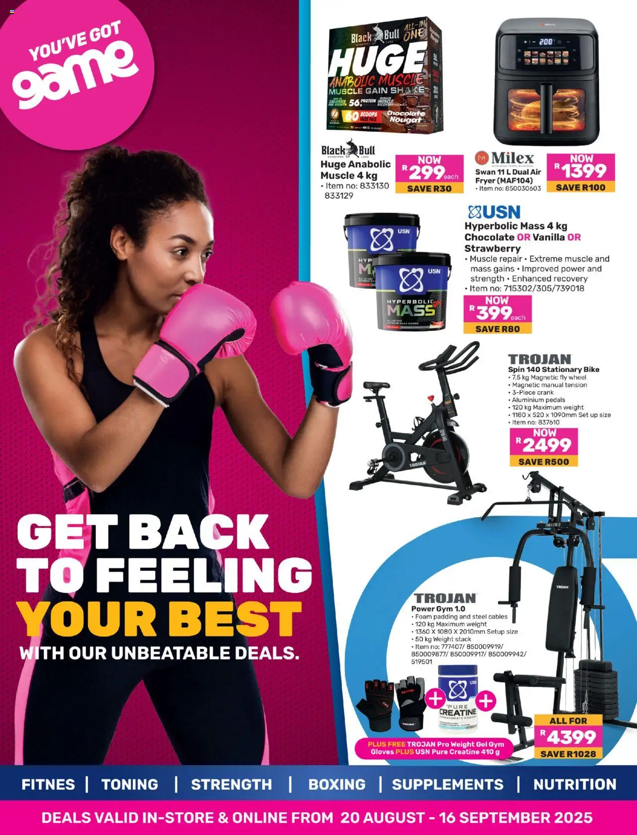 Game Get Back To Feeling Your Best │ valid from 20.08.2025 | Page: 1 | Products: Gloves, Powder, Foam, Supplements