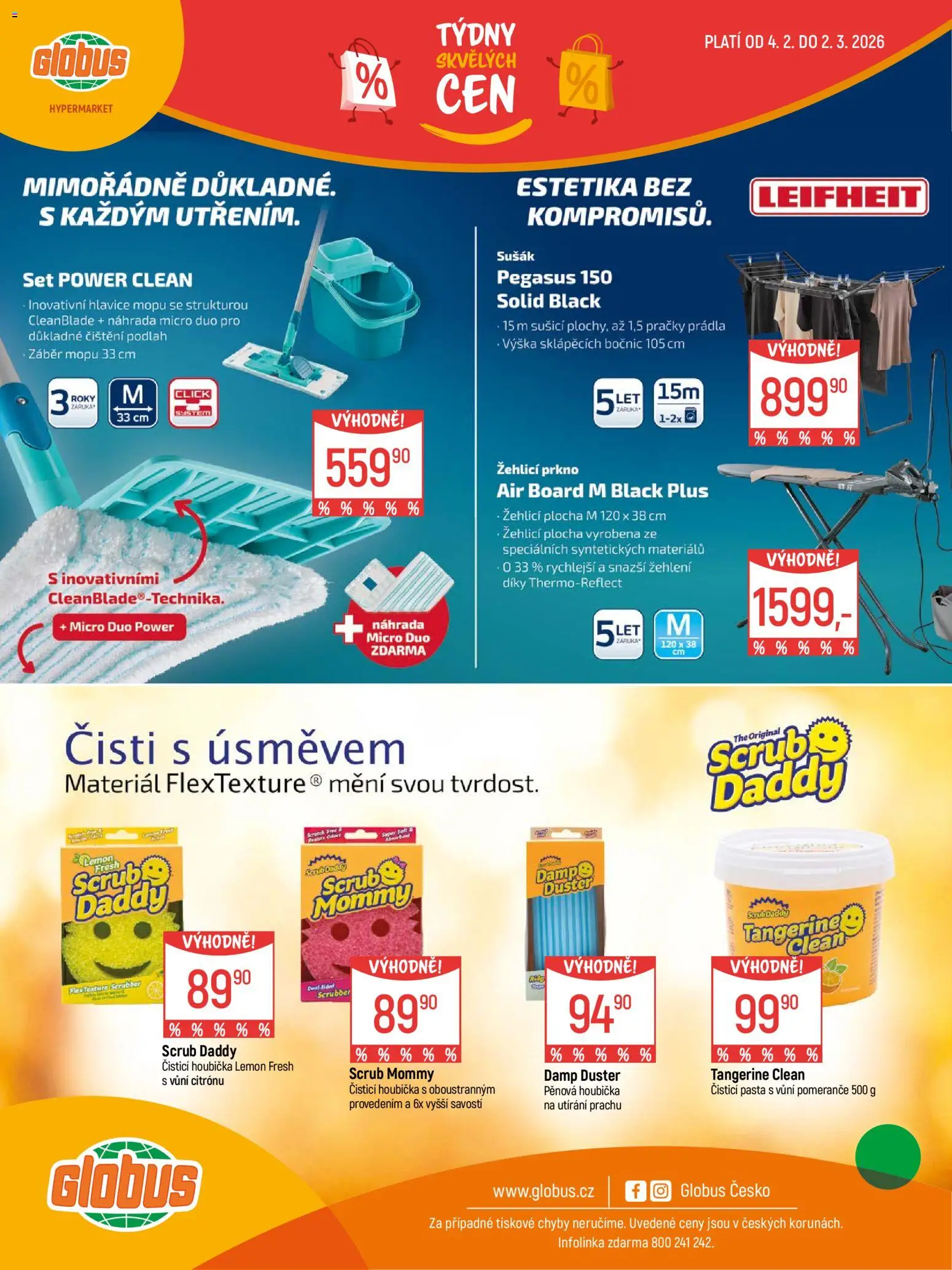 Globus leták - Brno od 04.02.2026 | Strana: 28 | Produkty: Houbička, Globus, Leifheit, Pračky