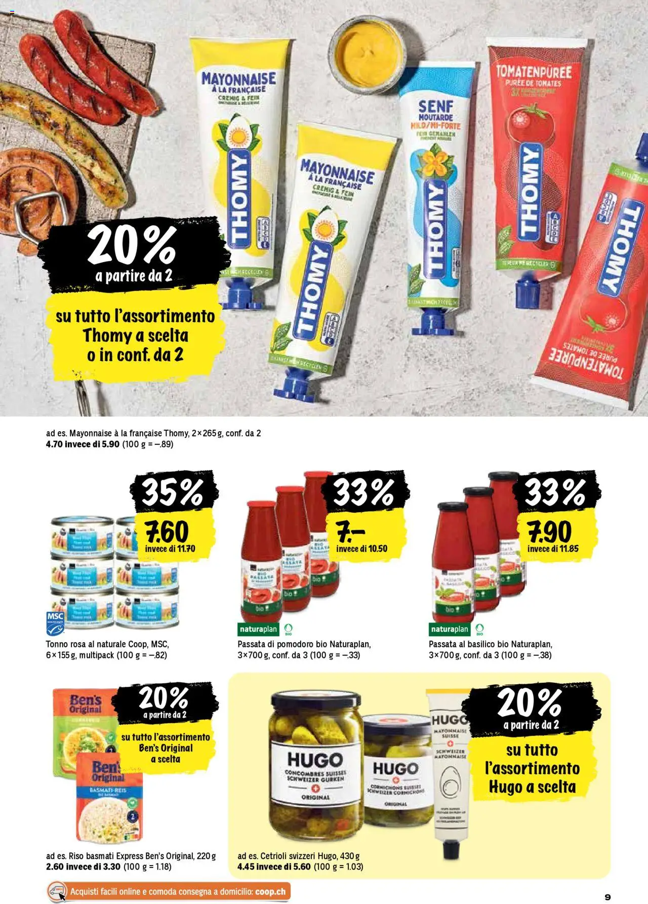 Coop - Una settimana di azioni ab 31.07.2025 | Seite: 9 | Produkte: Tomatenpüree, Reis, Mayonnaise, Gurken