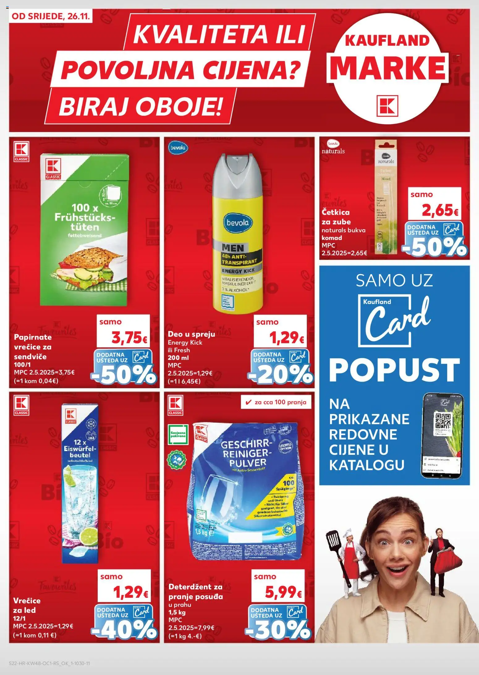 Kaufland katalog | vrijedi od 26.11.2025 | Stranica: 22 | Proizvodi: Četkica za zube, Deterdžent, Deterdžent za pranje posuđa, Vrećice za led