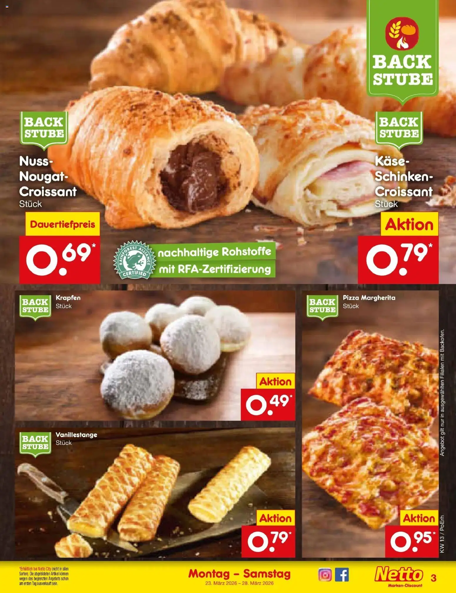 Netto Marken-Discount Prospekt Ergolding	 – gültig ab 23.03.2026 | Seite: 29 | Produkte: Käse, Croissant, Schinken, Pizza