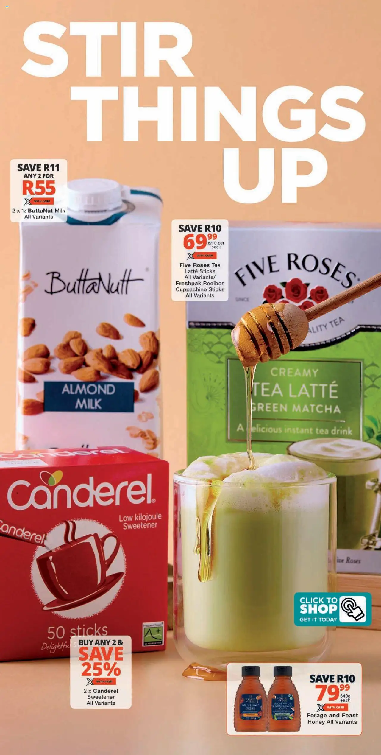 Checkers Eastern Cape - Coffee Promotion │ valid from 21.07.2025 | Page: 6 | Products: Sweetener, Milk, Tea