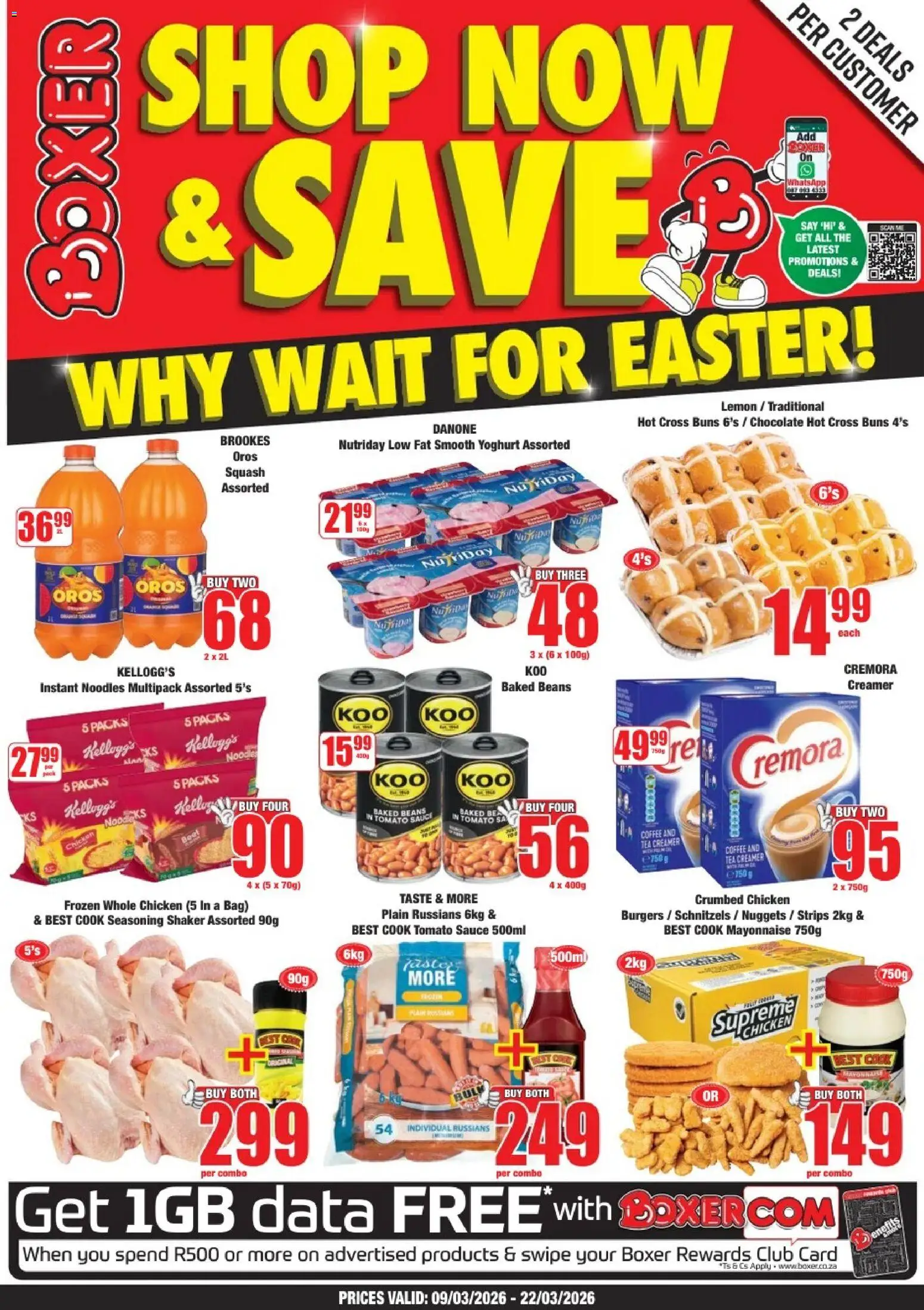 New Boxer catalogue – valid from 09.03.2026 | Page: 1 | Products: Data, Baked beans, Bag, Creamer