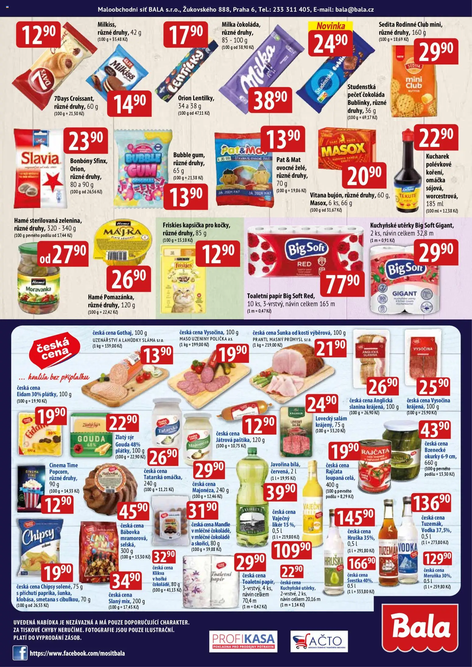 BALA velký leták od 18.03.2026 | Strana: 6 | Produkty: Sýr, Šunka od kosti, Kuchyňské utěrky, Toaletní papír