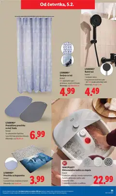 LIVARNOⓇ Zavjesa za tuš, Komad, S 12 pojačanih rupa i prstenova za pričvršćivanje Dimenzije: cca 180x200 cm - Pregled kataloga iz trgovine Lidl, vrijedi od 02.02.2026 | Stranica: 35