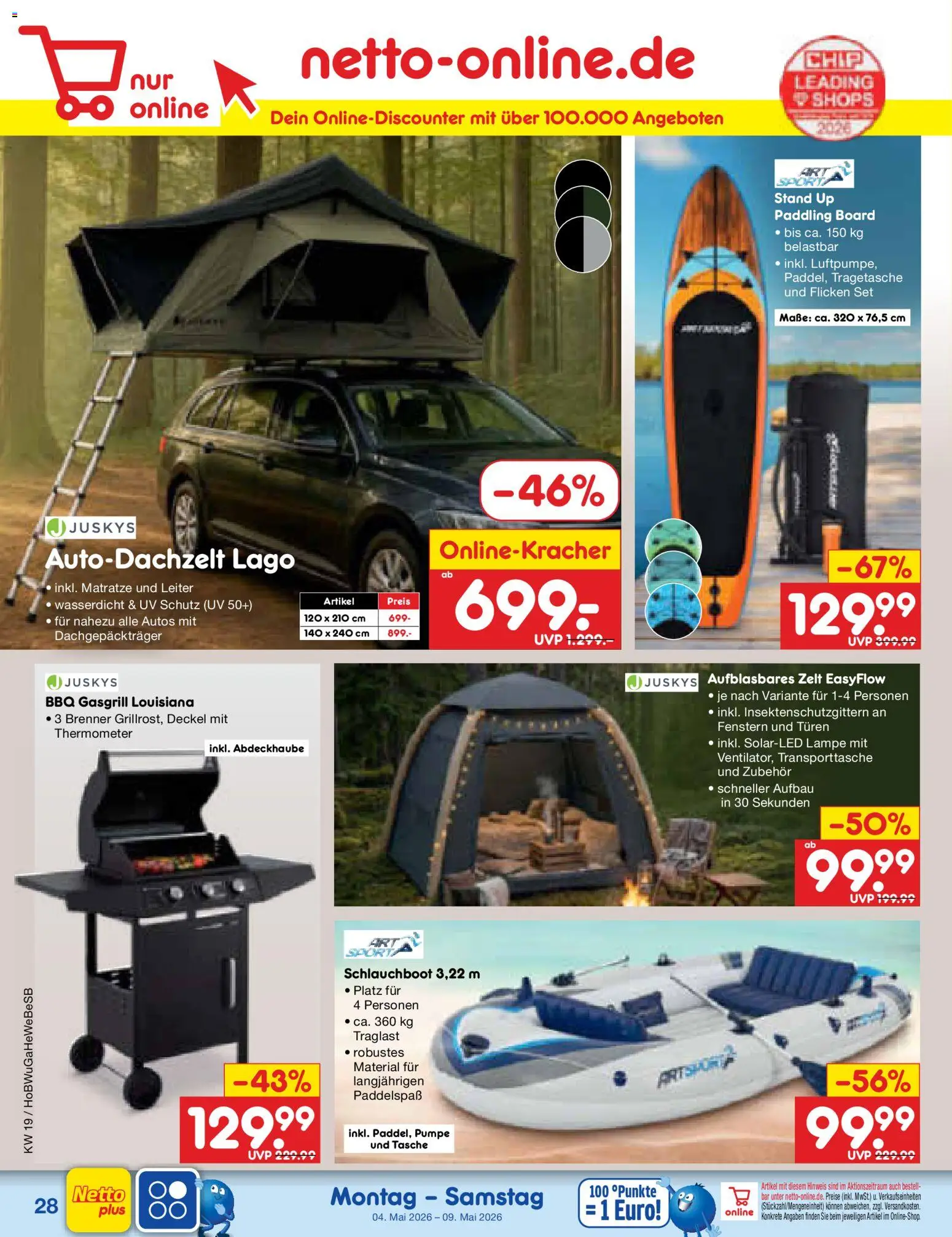 Netto Marken-Discount Prospekt 	 – gültig ab 04.05.2026 | Seite: 40 | Produkte: Tasche, Thermometer, Matratze, Lampe