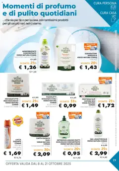 Anteprima del volantino PROTEGGI SLIP COTONE BIO VERSO NATURA CONAD, maxi distesi 20 pezzi valido a partire dal 08.10.2025 | Pagina: 19