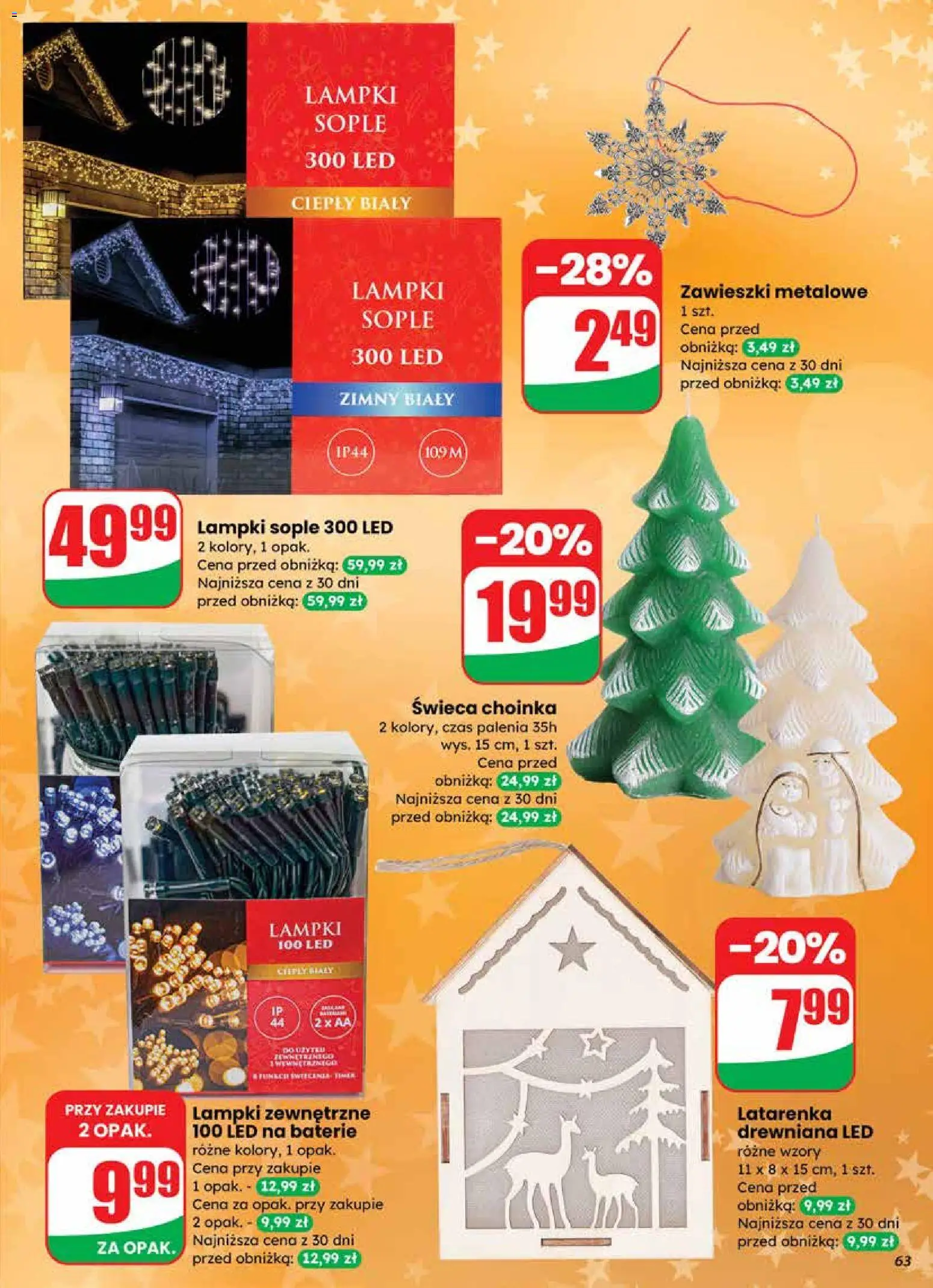 Dino Gazetka od 19.11.2025 | Strona: 63 | Produkty: Choinka, Lampki, Baterie