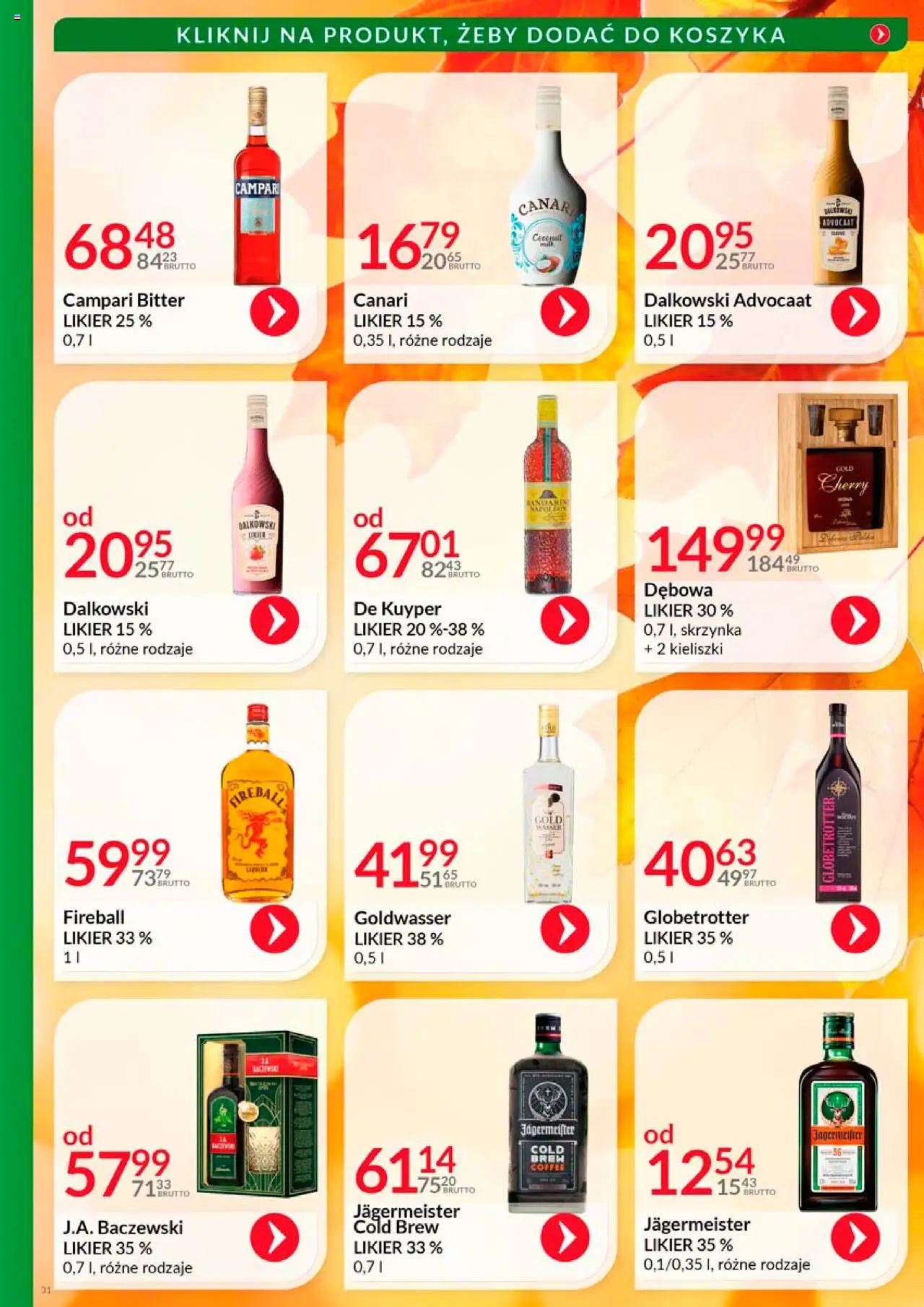 Eurocash Gazetka - Katalog Alkoholowy od 01.10.2025 | Strona: 31 | Produkty: Campari, Jagermeister