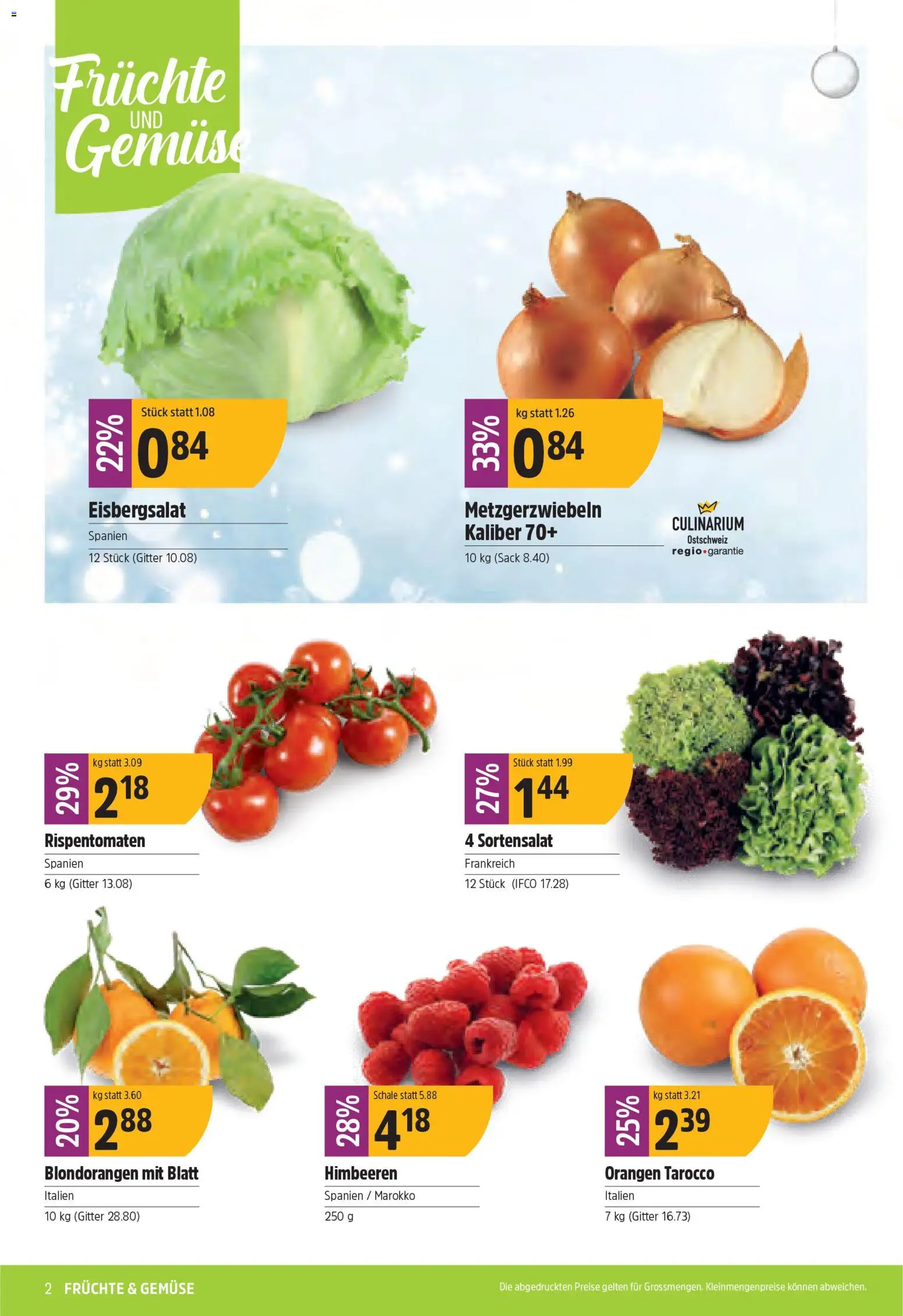 TopCC Aktionen – gültig ab 08.12.2025 | Seite: 2 | Produkte: Gitter, Orangen, Gemüse, Früchte