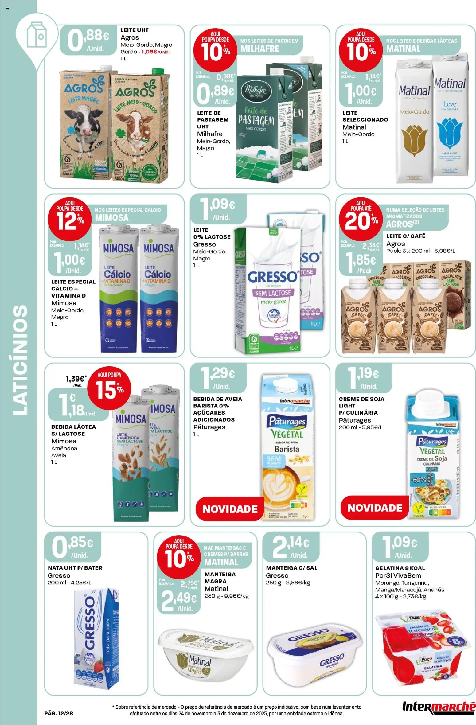 Intermarché folheto │ válido de 02.01.2026 | Página: 12 | Produtos: Soja, Aveia, Cálcio, Café