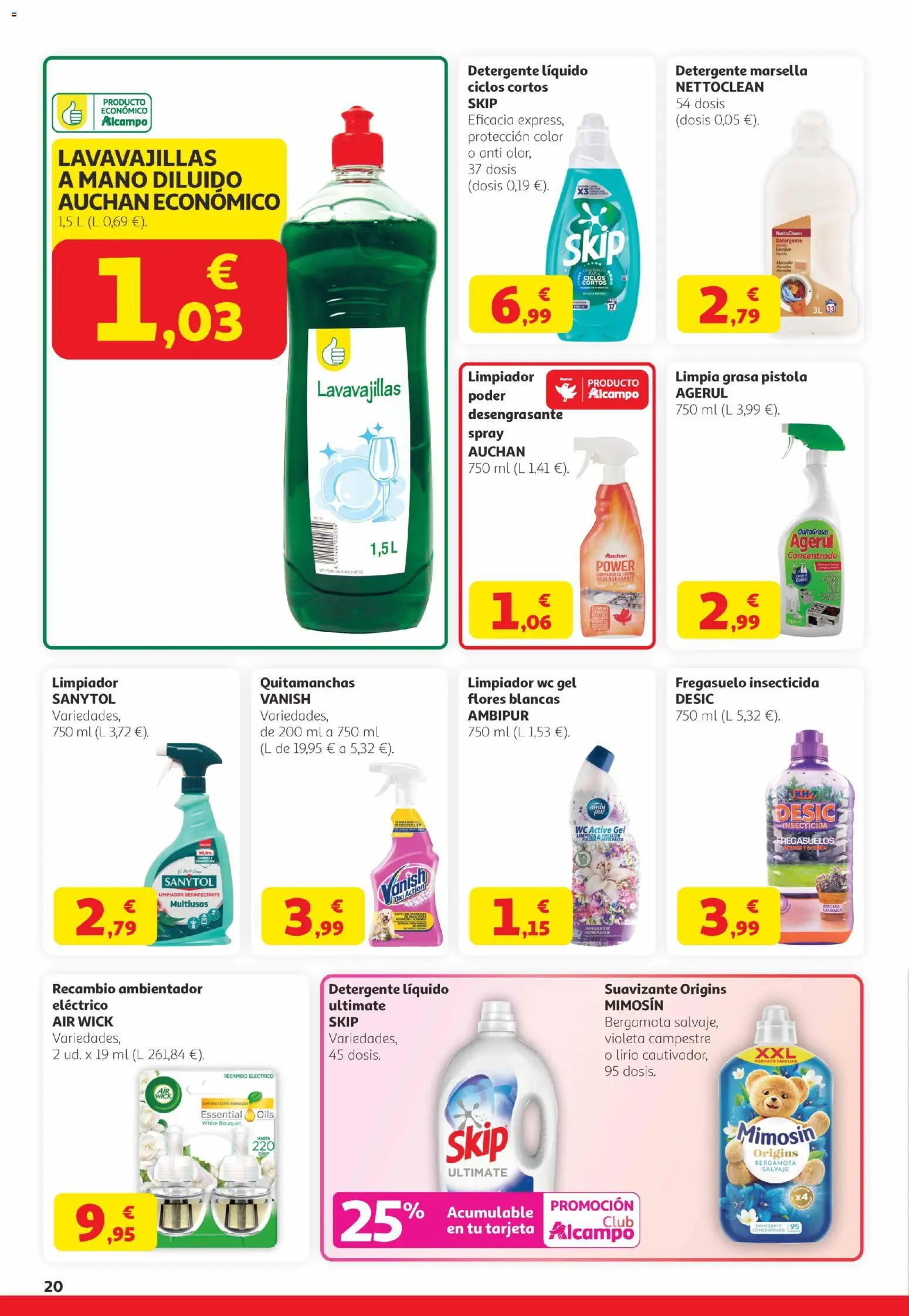 Alcampo -  Canarias │ válido desde el 12.03.2026 | Página: 20 | Productos: Detergente, Detergente líquido, Suavizante, Lavavajillas