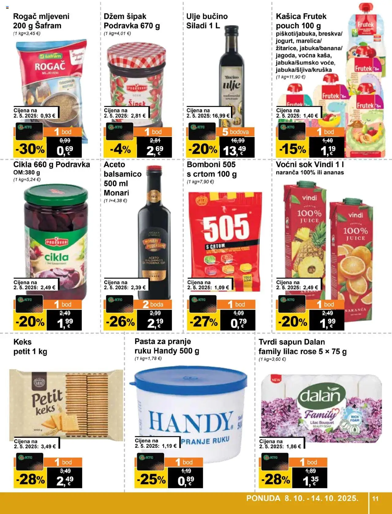 KTC katalog | vrijedi od 08.10.2025 | Stranica: 11 | Proizvodi: Sapun, Sok, Keks, Džem