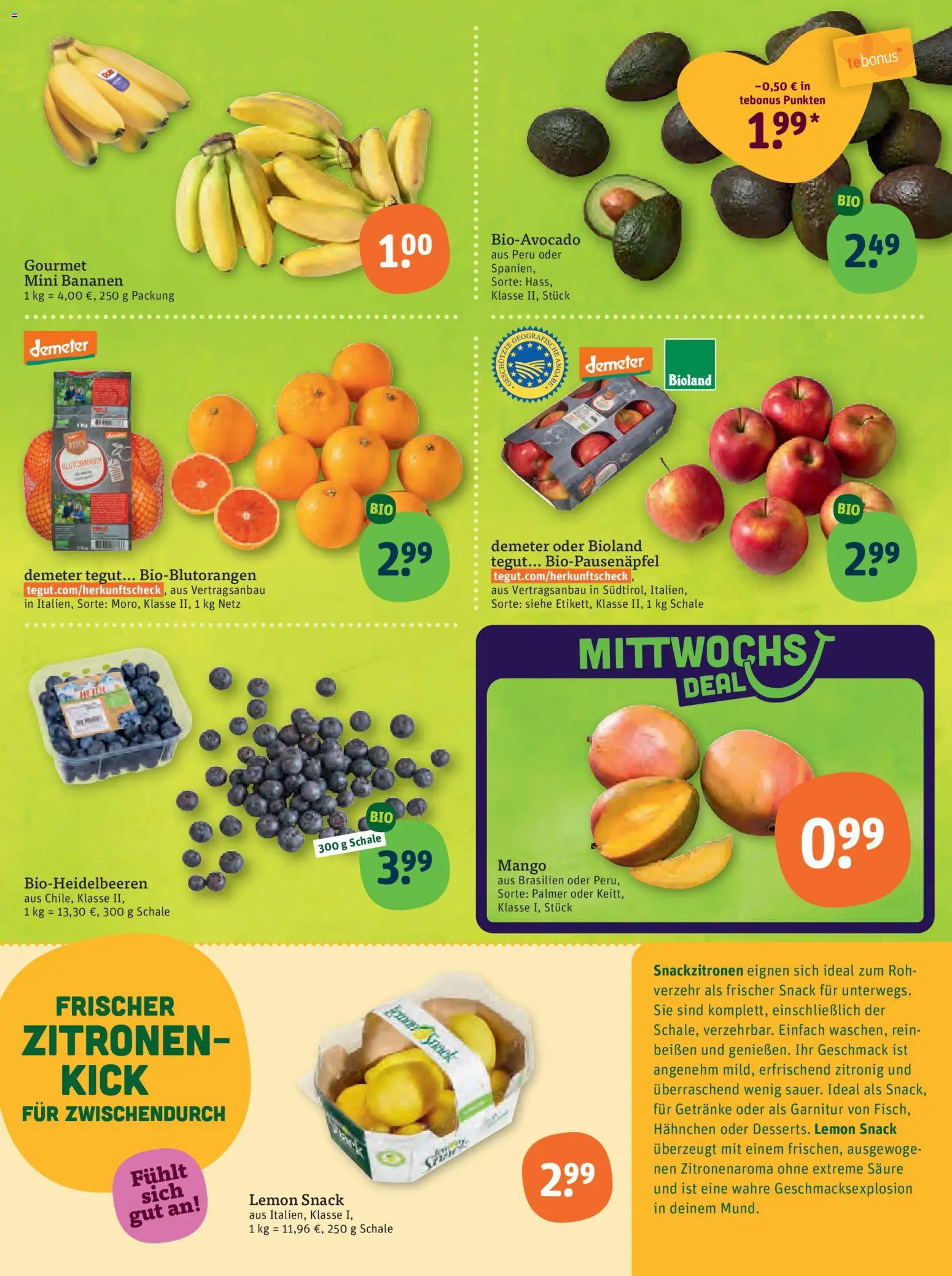 Tegut Prospekt 	 – gültig ab 23.02.2026 | Seite: 5 | Produkte: Hahnchen, Bananen, Mango, Zitronen