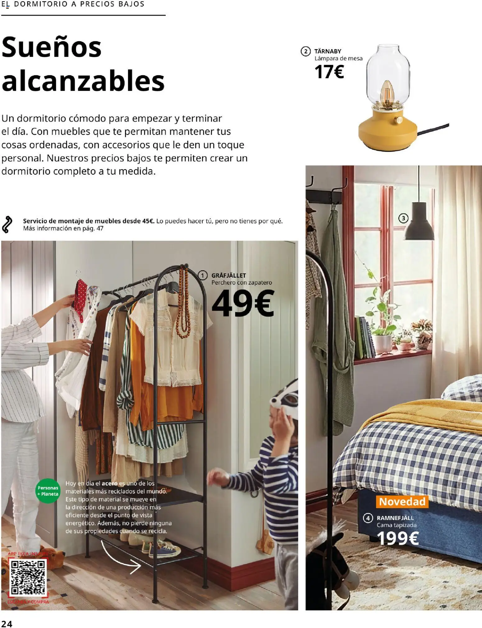 IKEA - Precios bajos │ válido desde el 13.04.2026 | Página: 24 | Productos: Té, Zapatero, Cama, Mesa